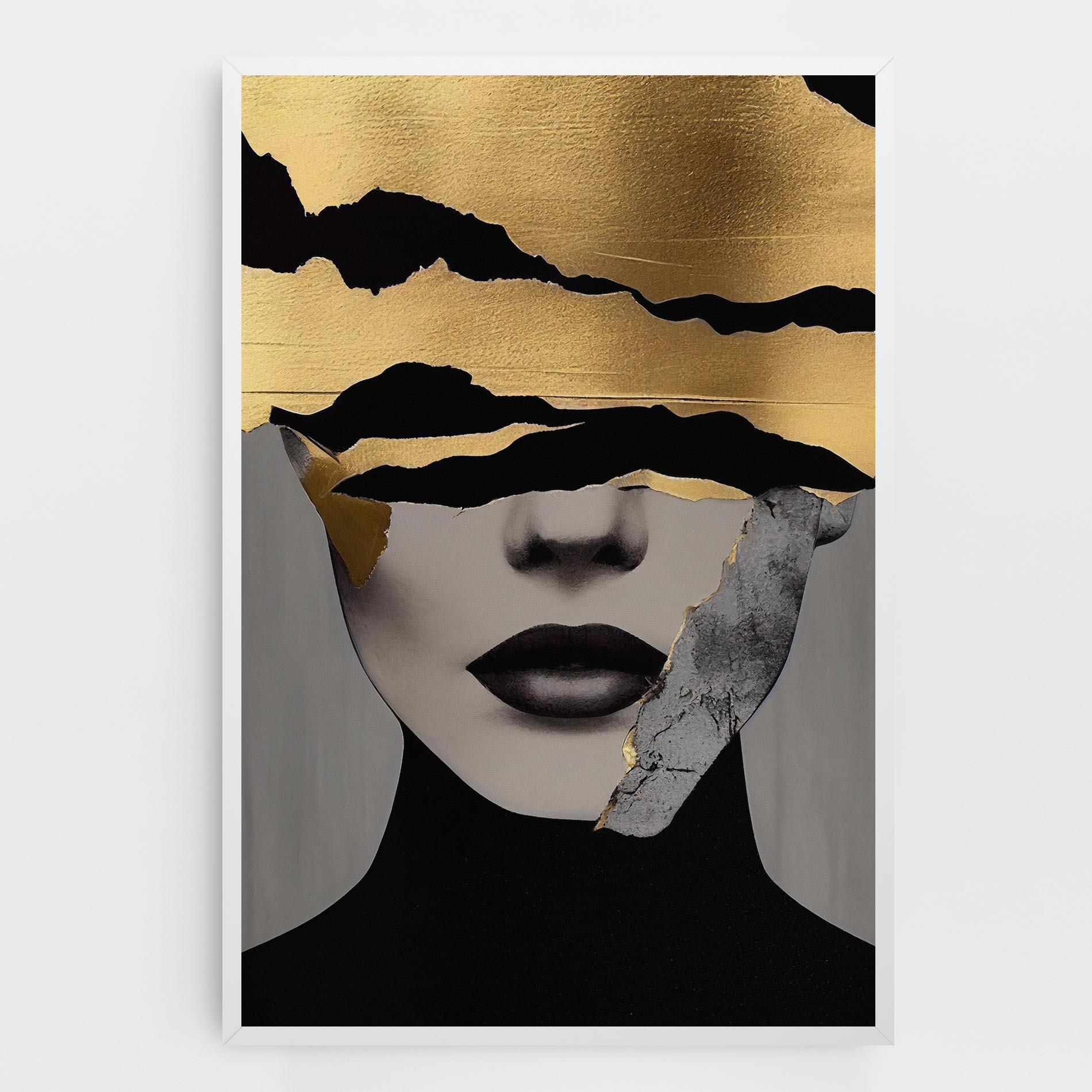 Tablou Canvas Modern Golden Paint mockup 0