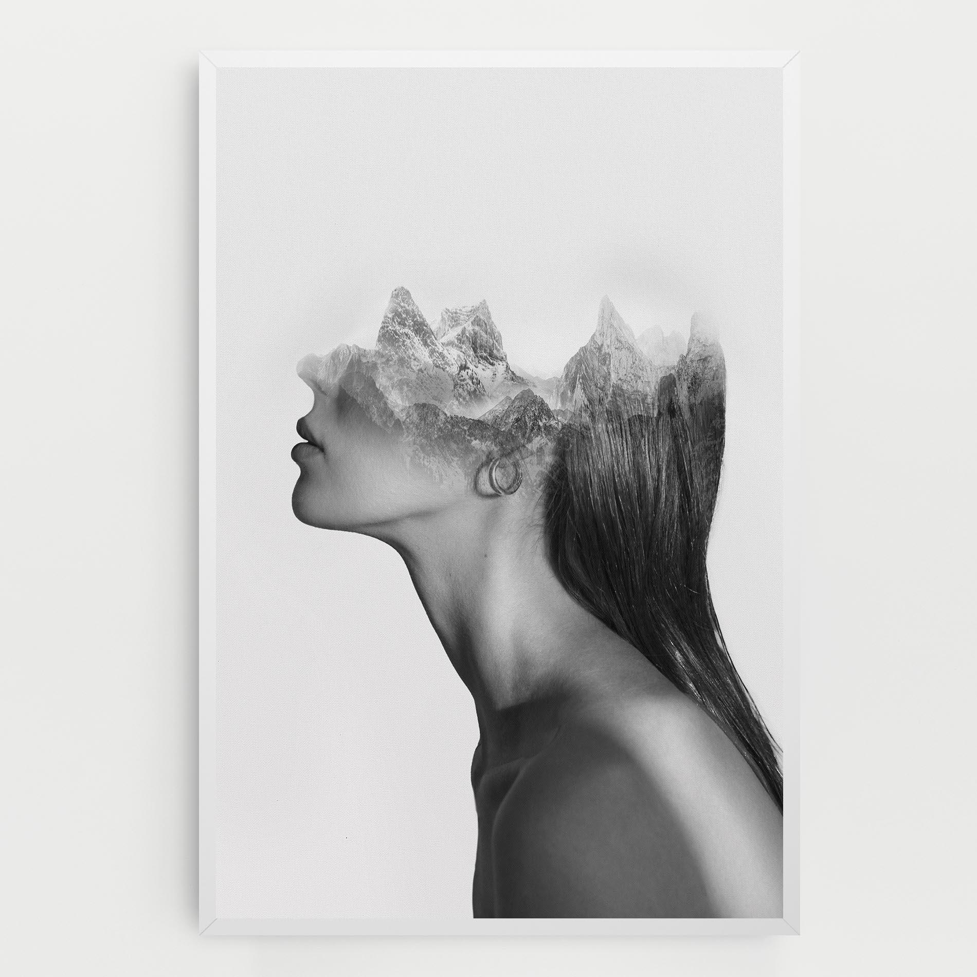 Tablou Canvas Woman Mountains View mockup 0