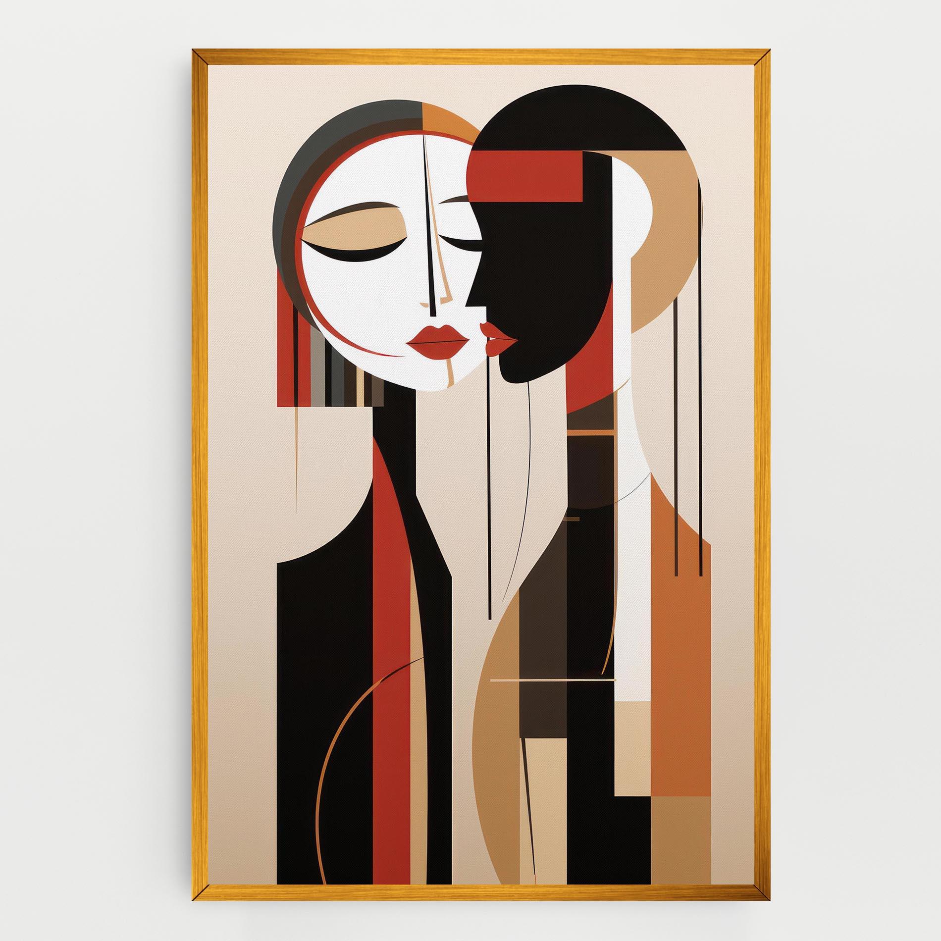 Tablou Canvas Abstract Couple Kissing mockup 0