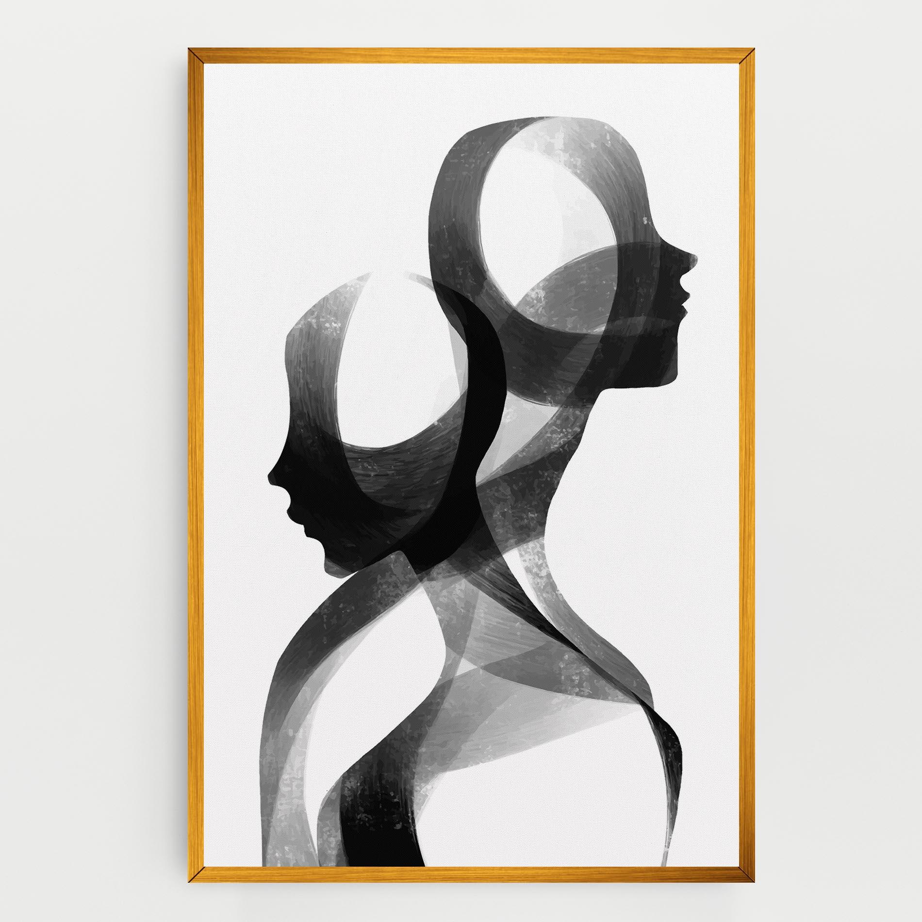 Tablou Canvas Abstract Grey Couple mockup 0