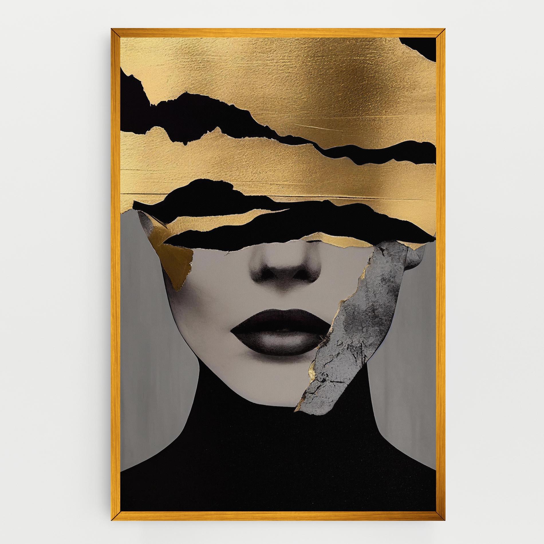 Tablou Canvas Modern Golden Paint mockup 0