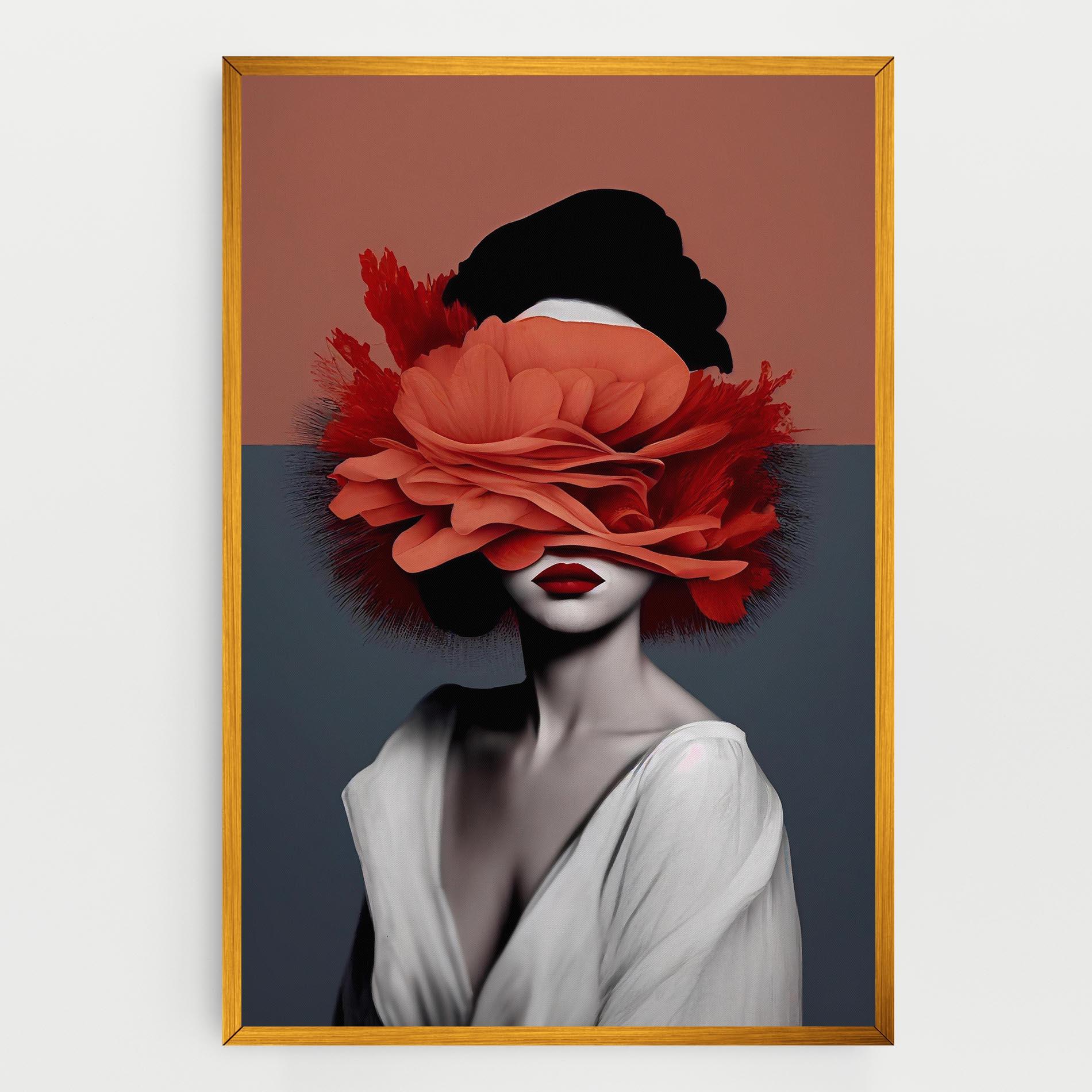 Tablou Canvas Red Flower Woman mockup 0