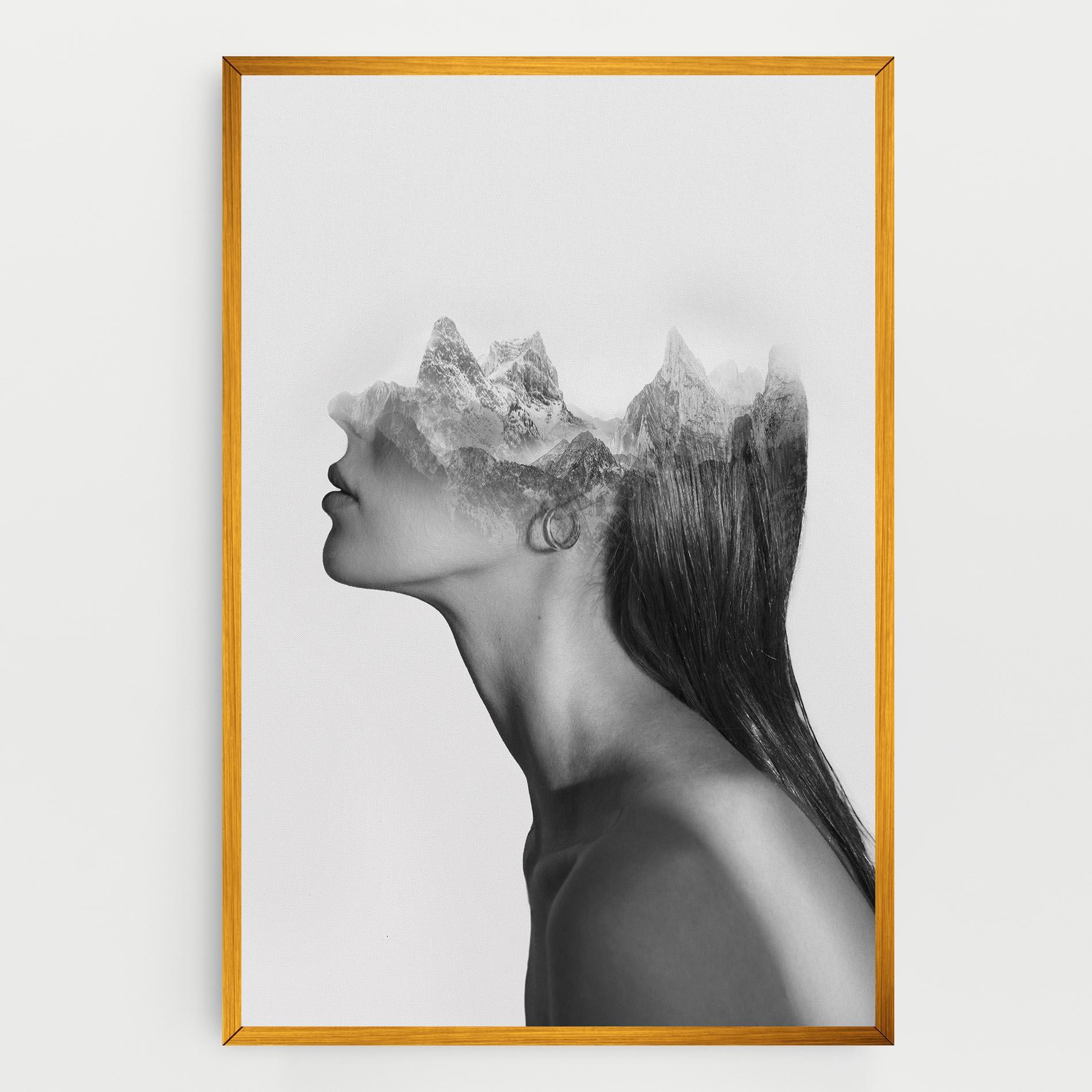 Tablou Canvas Woman Mountains View mockup 0