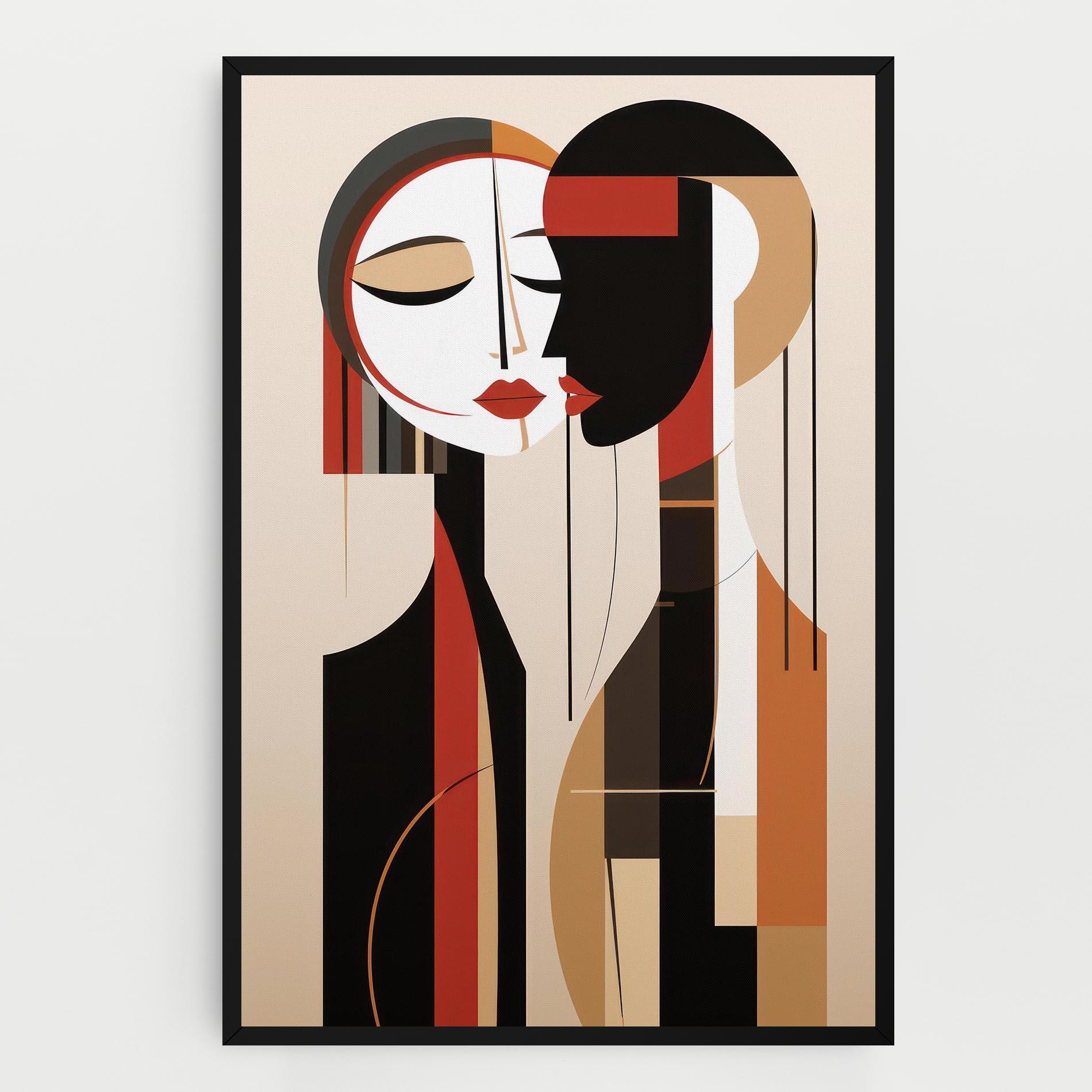 Tablou Canvas Abstract Couple Kissing mockup 0