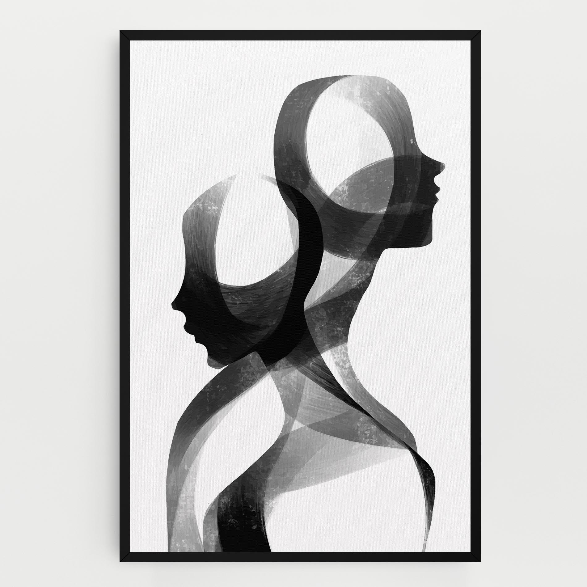 Tablou Canvas Abstract Grey Couple mockup 0