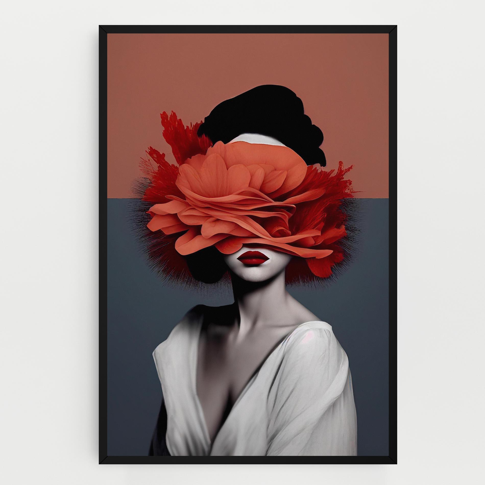 Tablou Canvas Red Flower Woman mockup 0