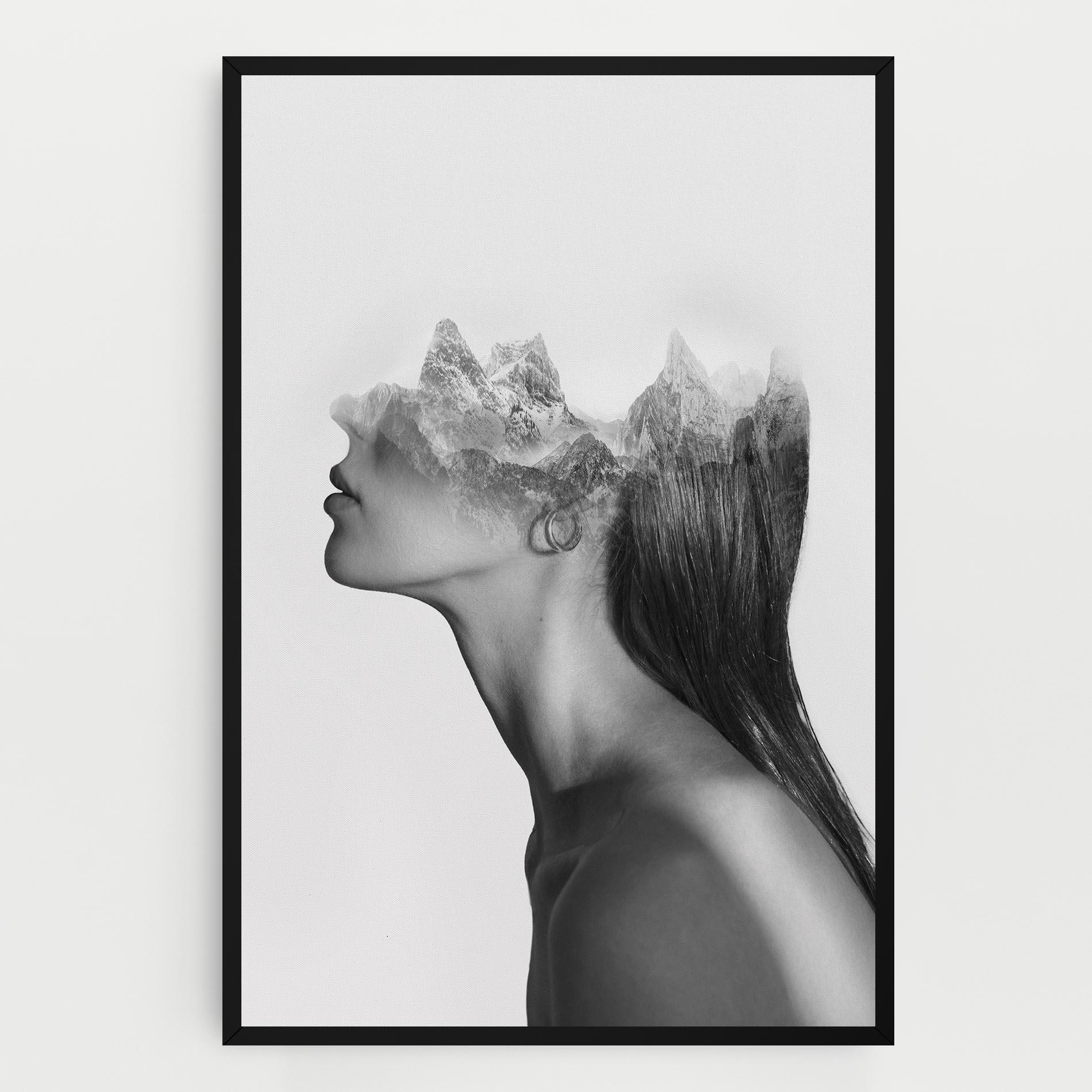 Tablou Canvas Woman Mountains View mockup 0