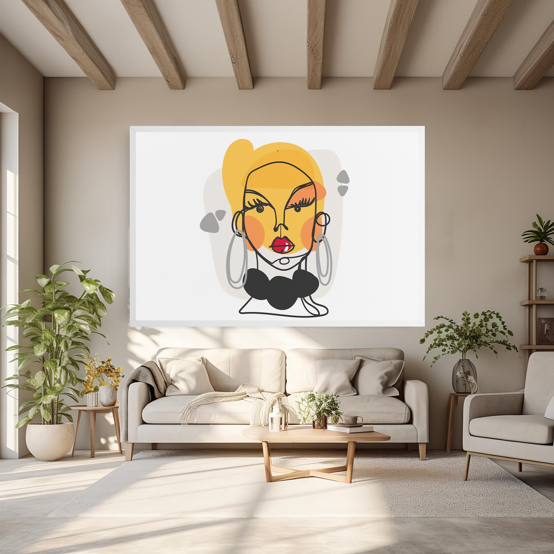 Tablou Canvas Abstract Blonde Face mockup 6