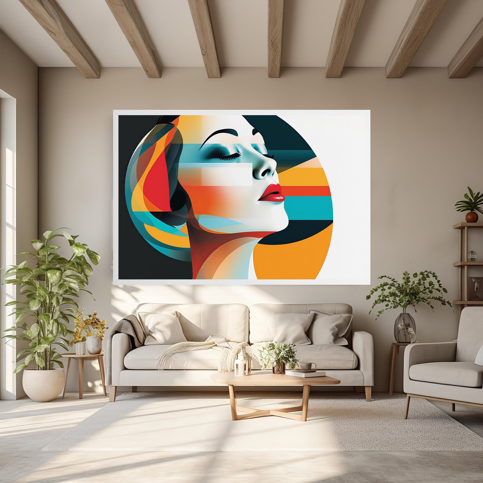 Tablou Canvas Blue Abstract Makeup mockup 6