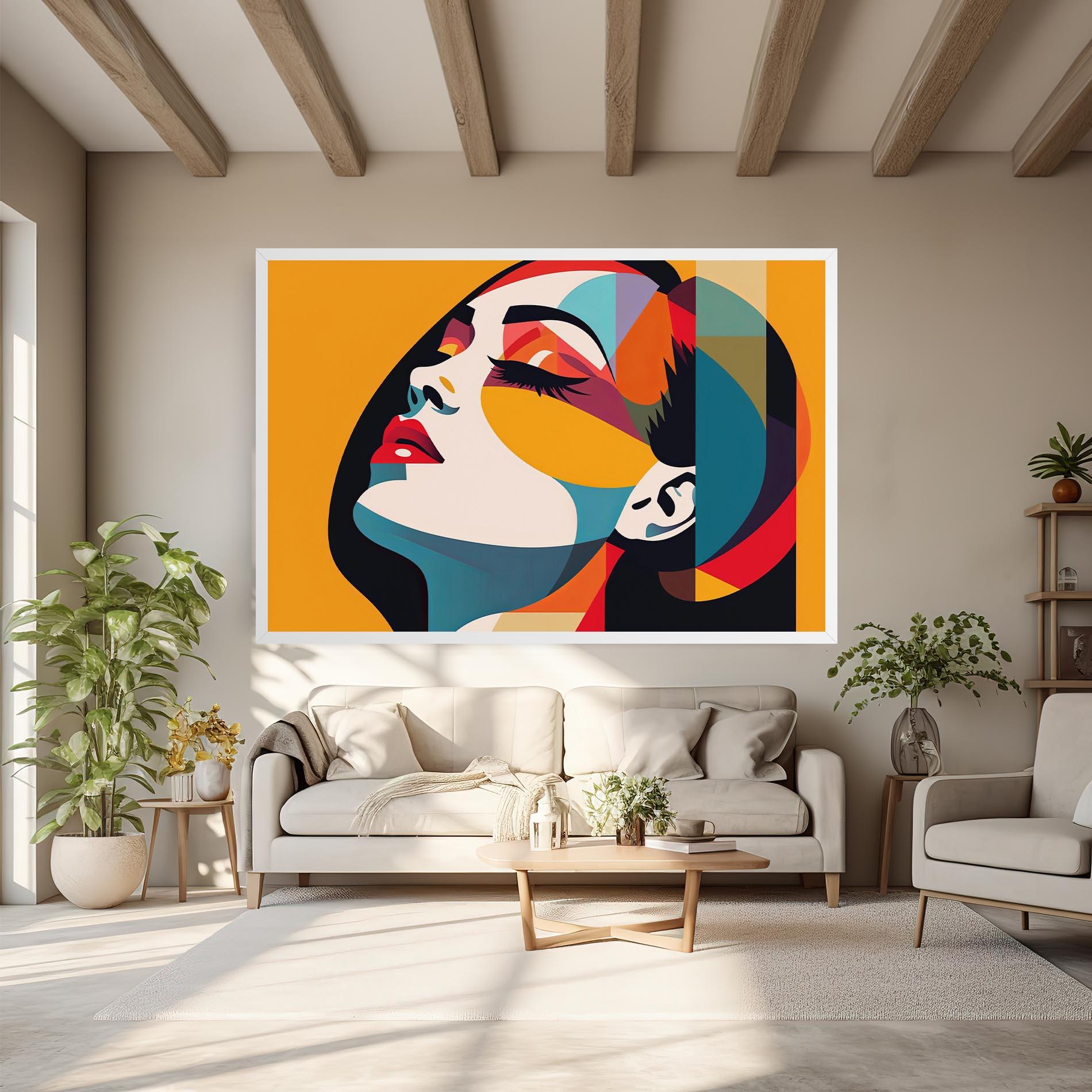 Tablou Canvas Dreamy Yellow Female mockup 6