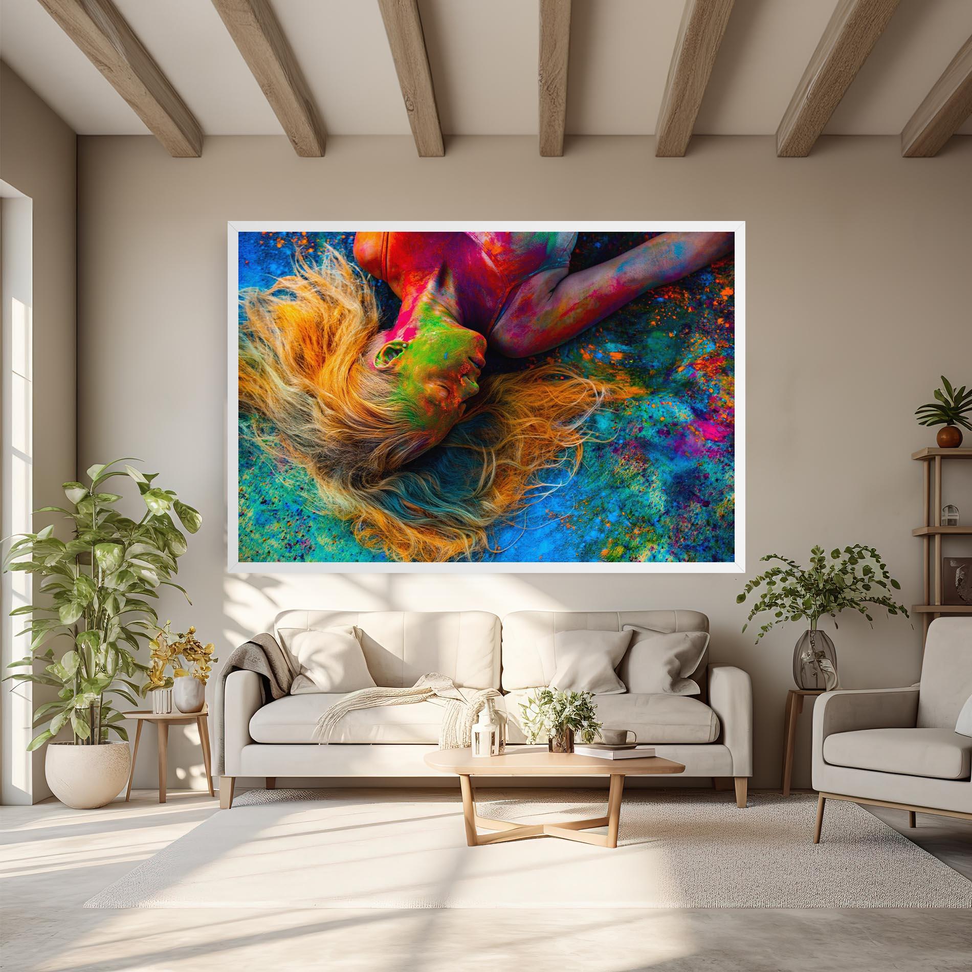 Tablou Canvas Powder Holi Woman mockup 6