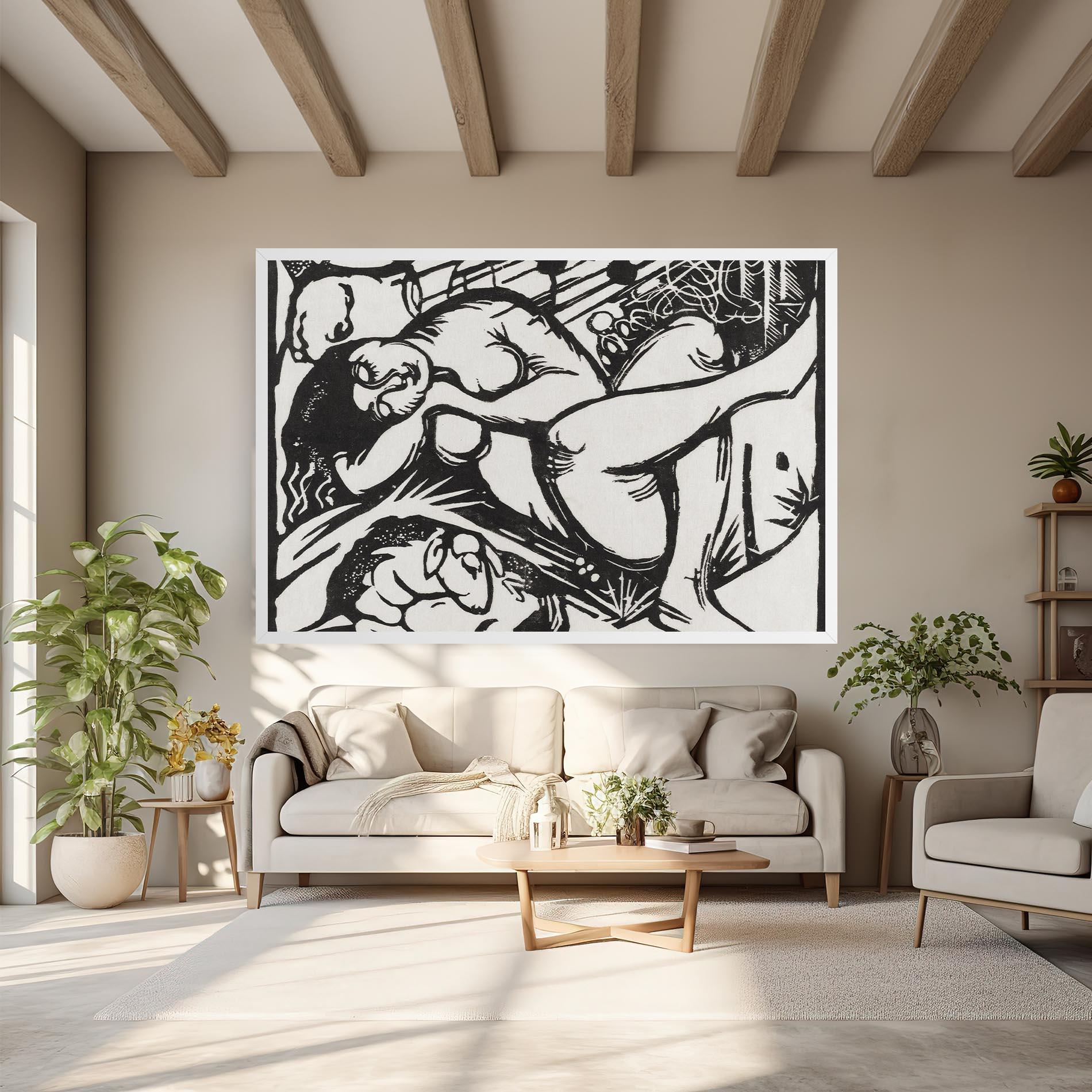 Tablou Canvas Woman Drawing mockup 6