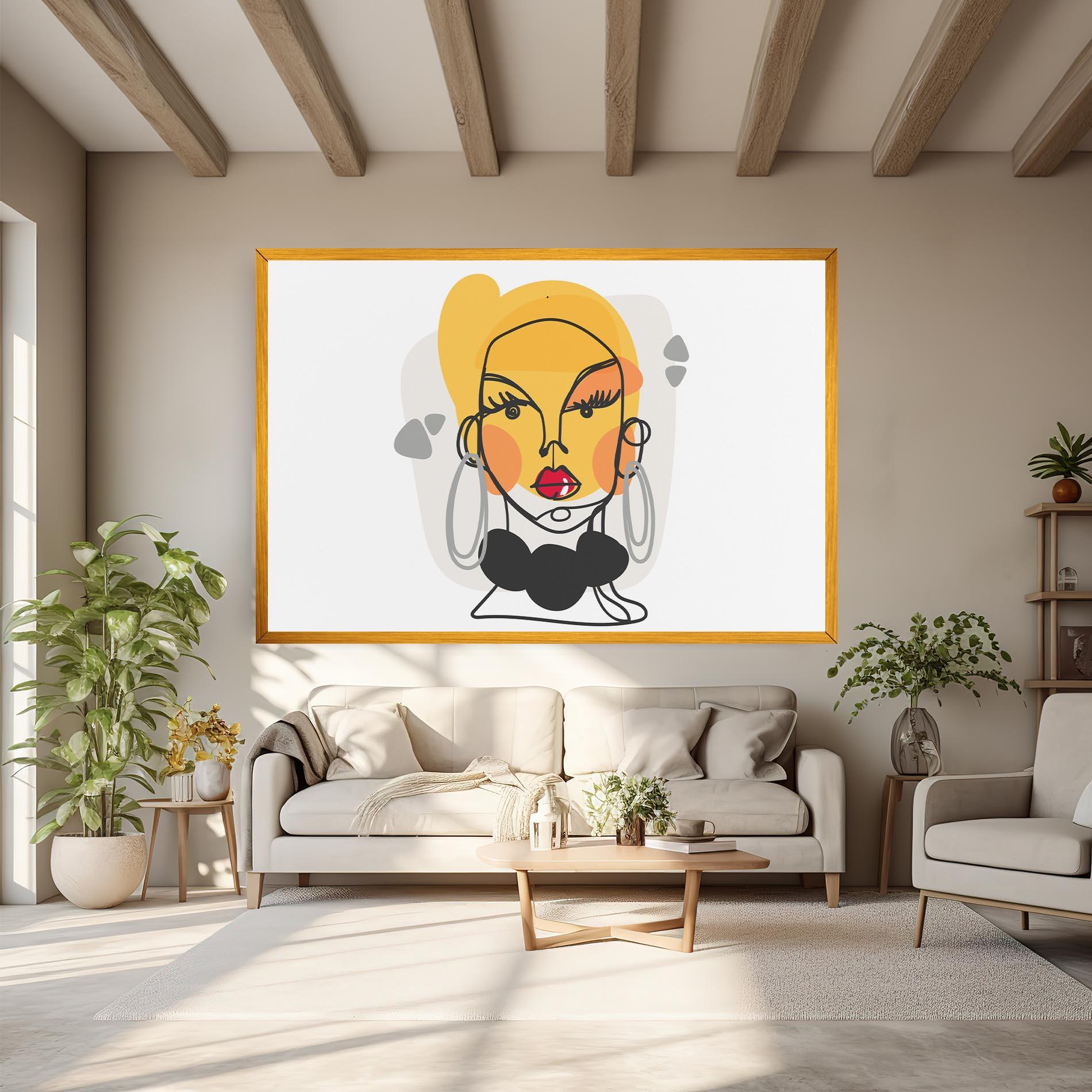 Tablou Canvas Abstract Blonde Face mockup 6