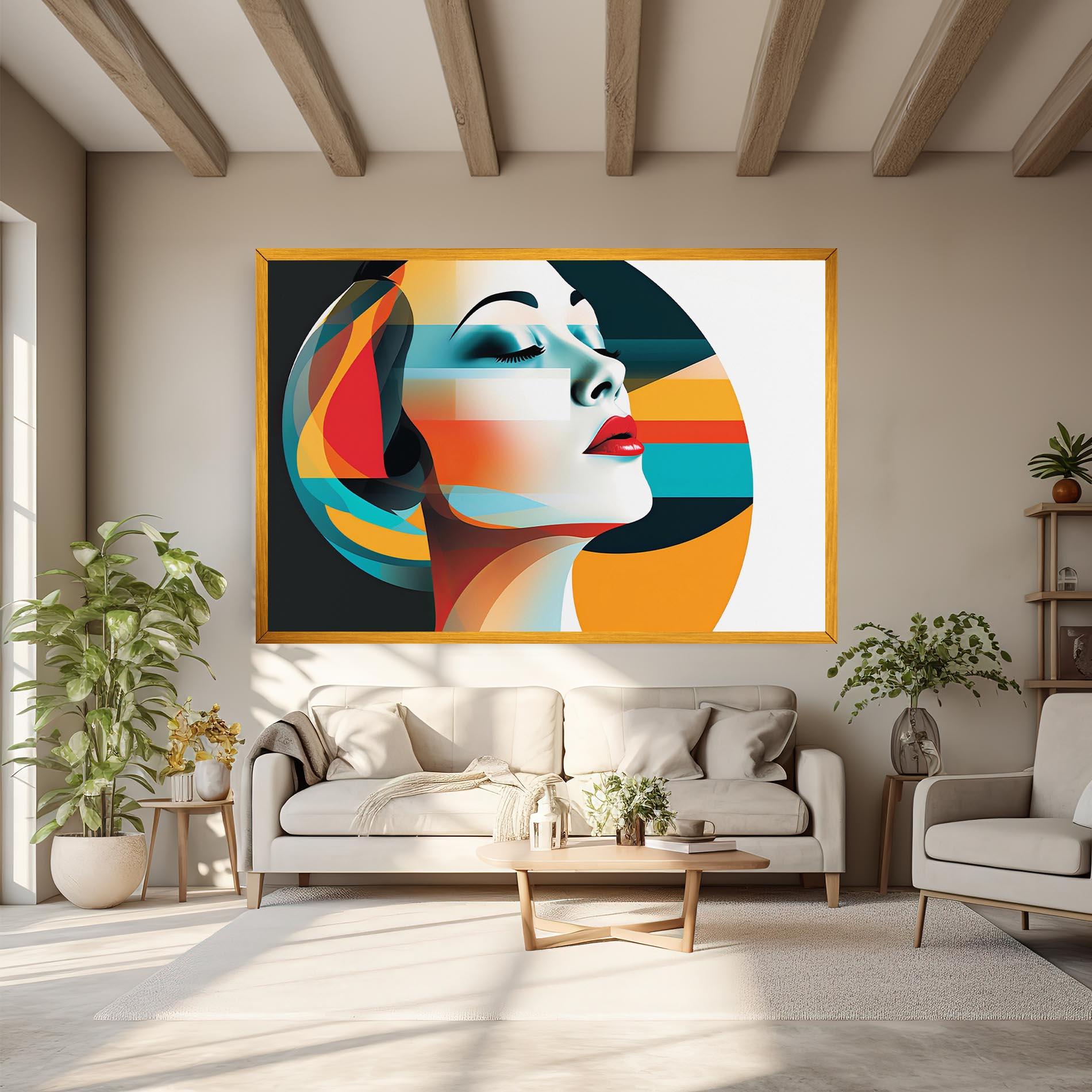 Tablou Canvas Blue Abstract Makeup mockup 6