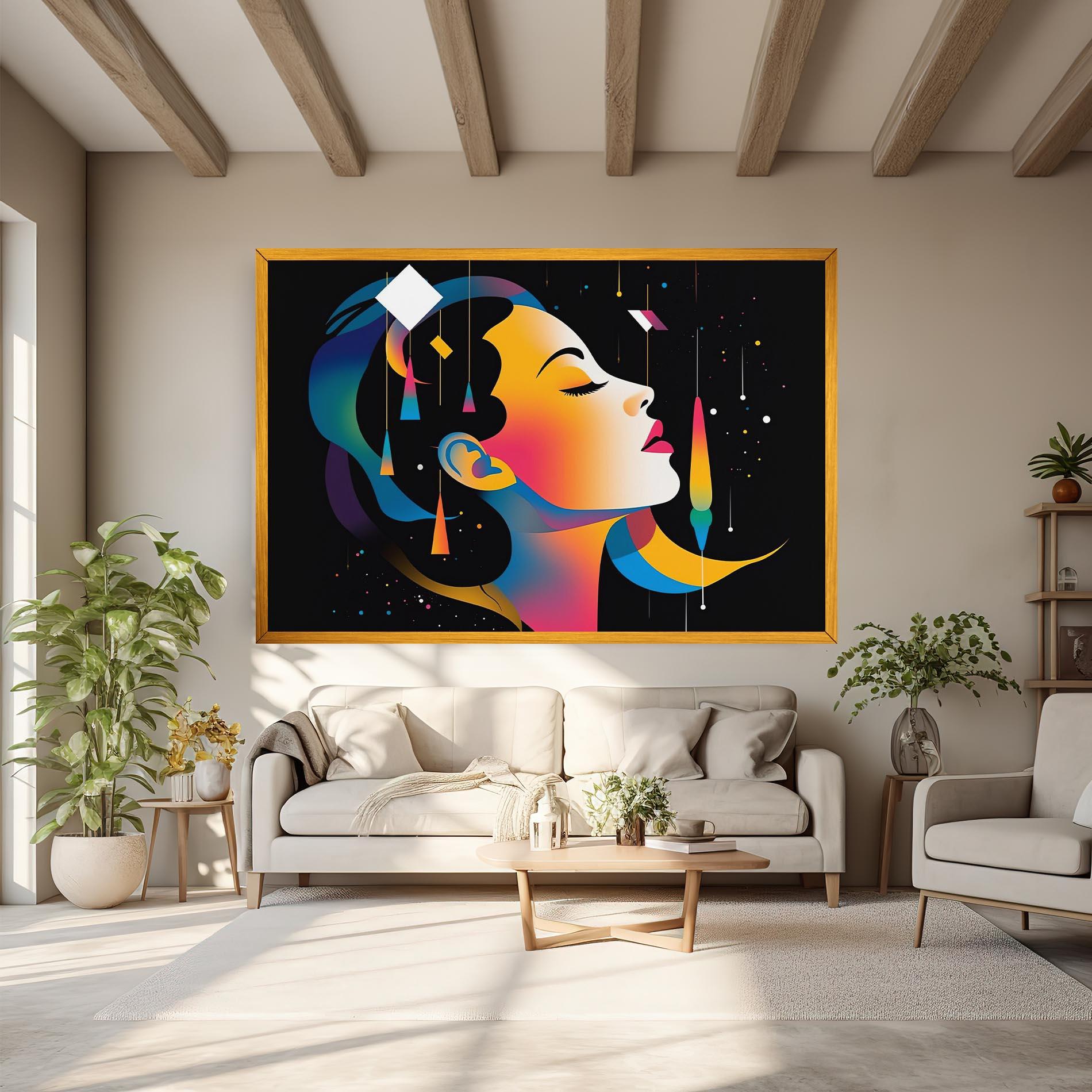 Tablou Canvas Dreamy Night Female mockup 6