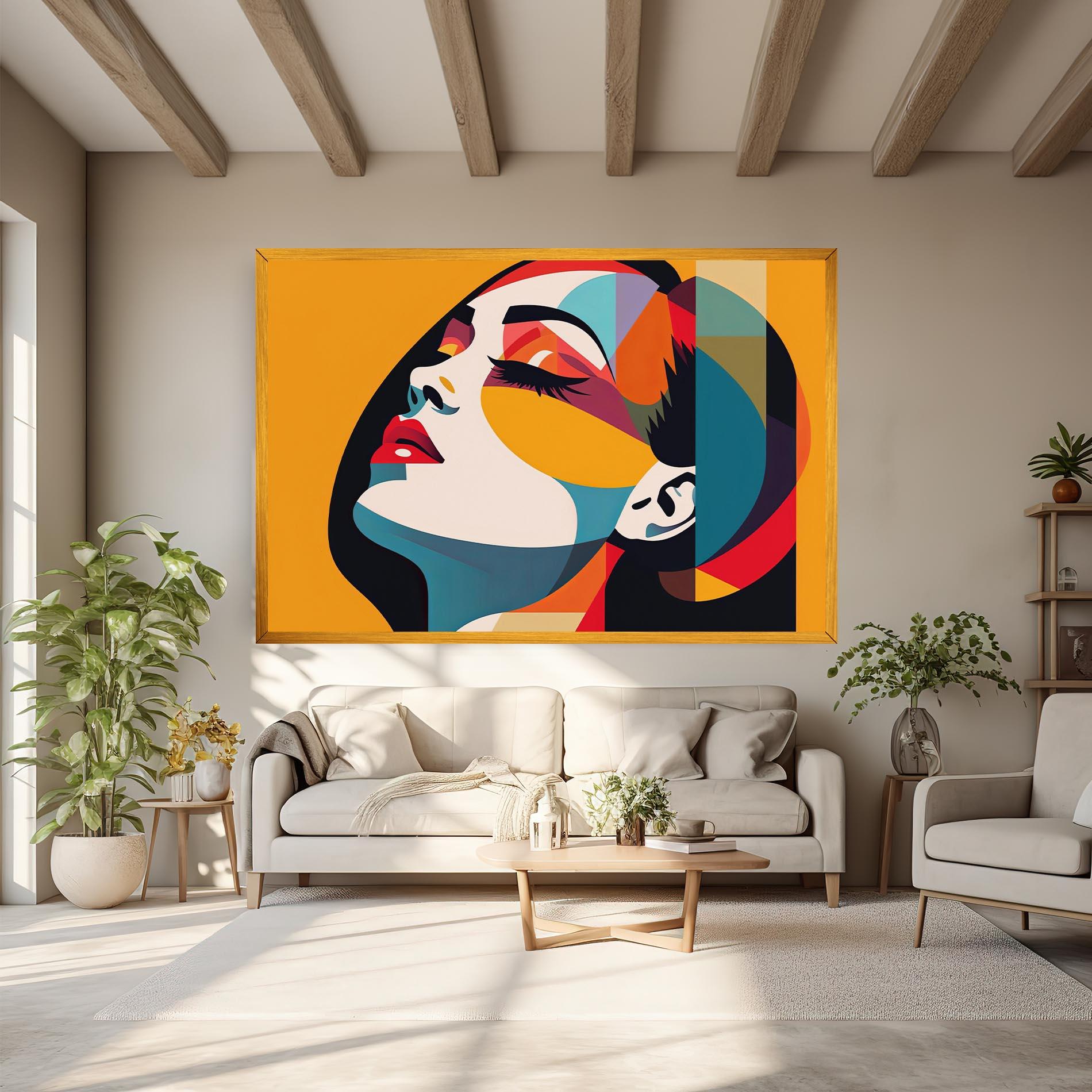 Tablou Canvas Dreamy Yellow Female mockup 6