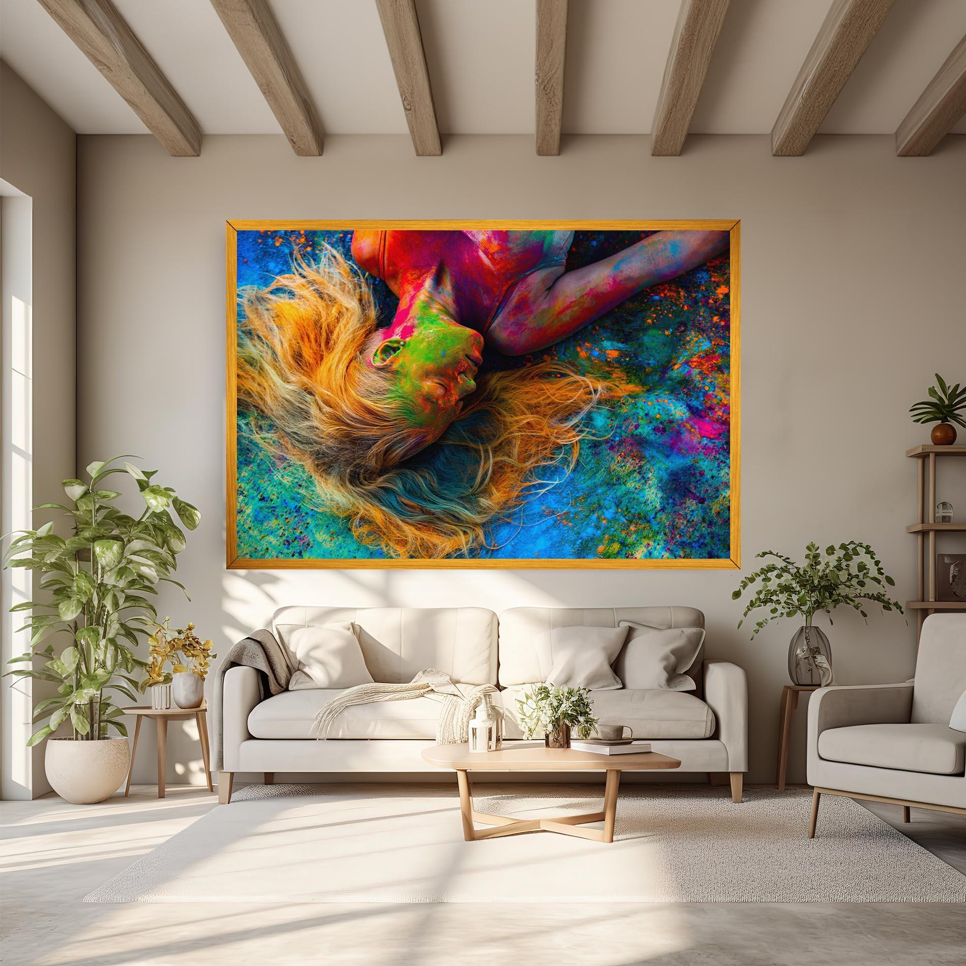 Tablou Canvas Powder Holi Woman mockup 6