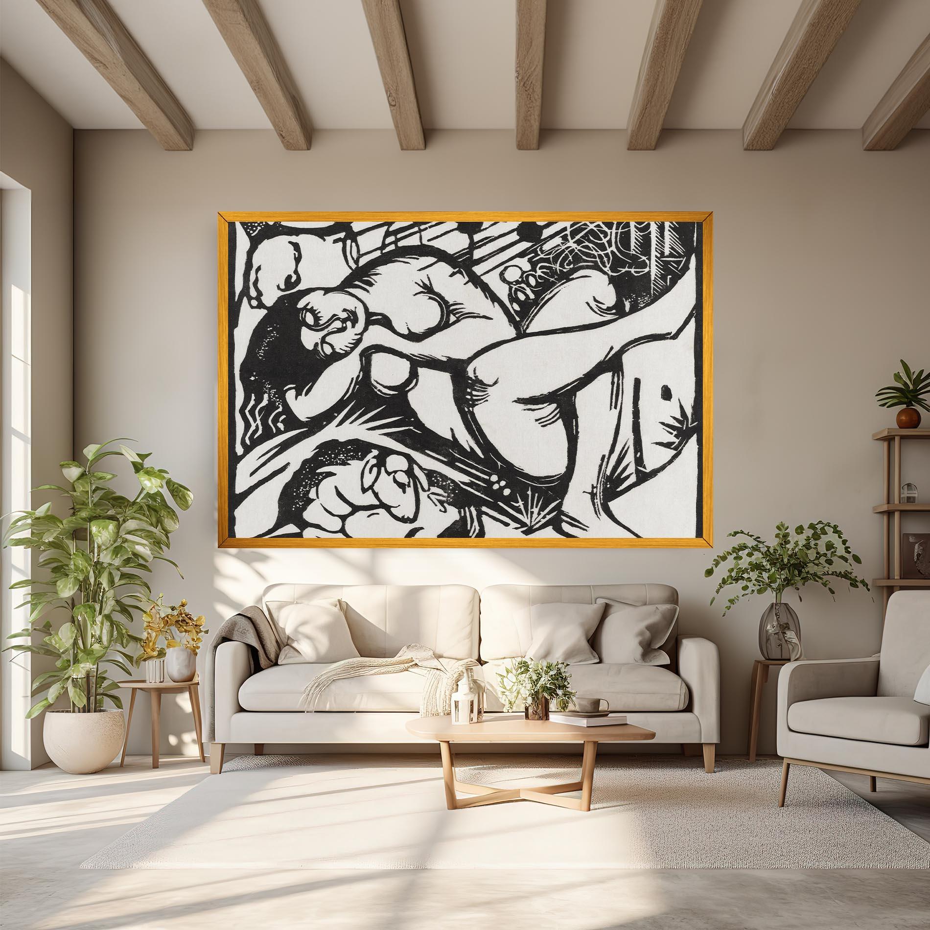 Tablou Canvas Woman Drawing mockup 6