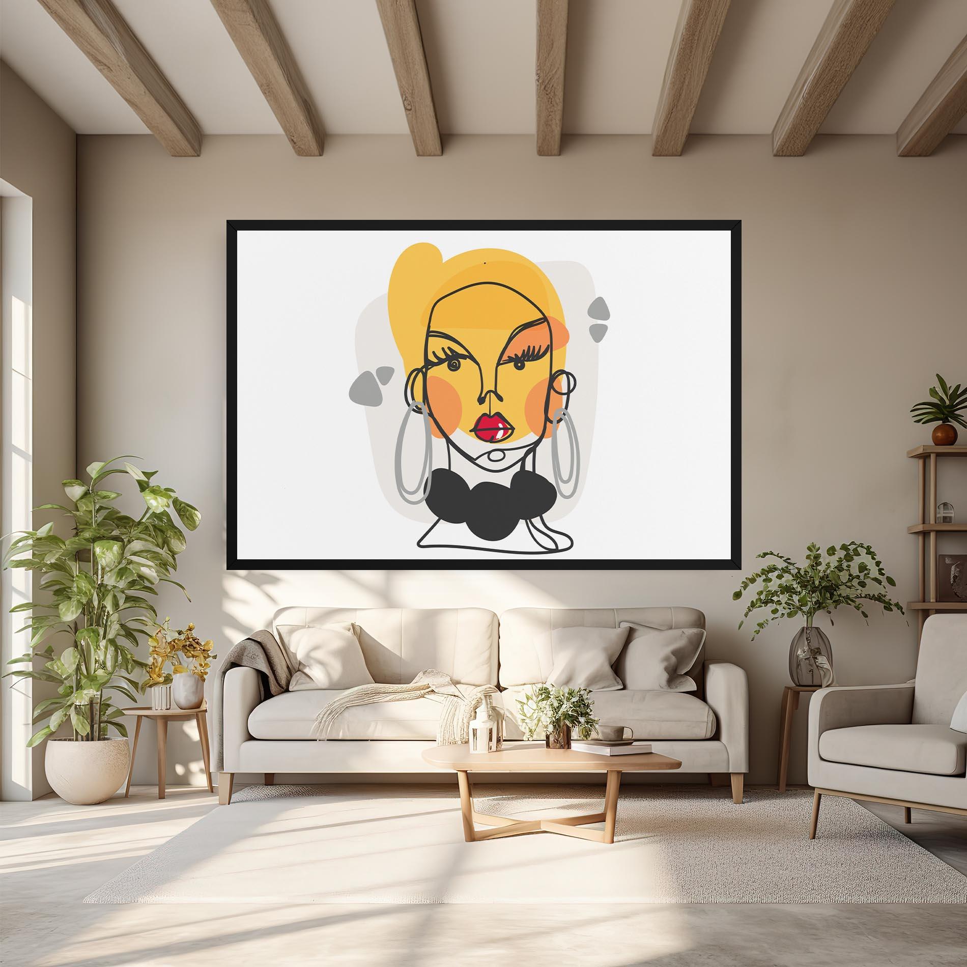 Tablou Canvas Abstract Blonde Face mockup 6