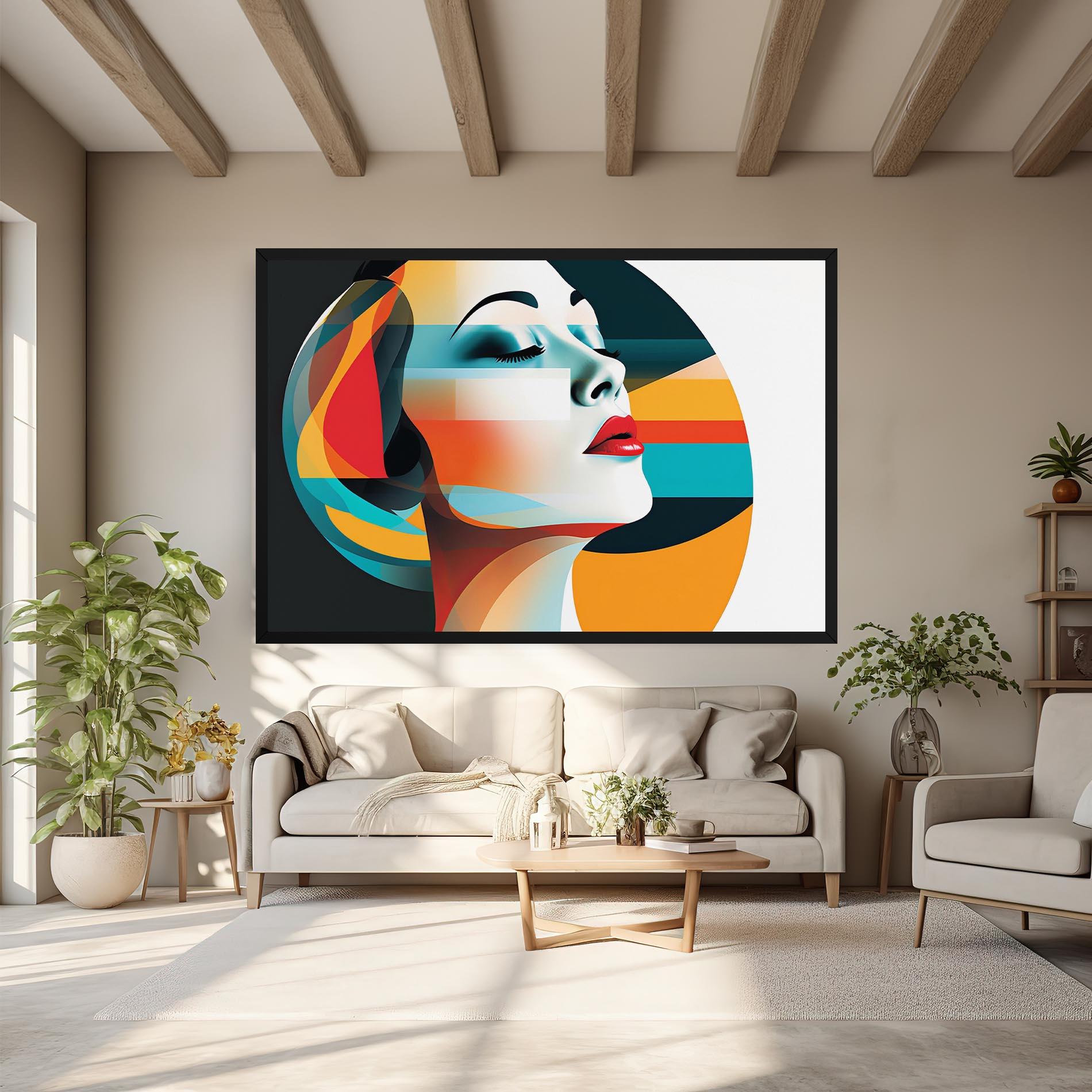 Tablou Canvas Blue Abstract Makeup mockup 6