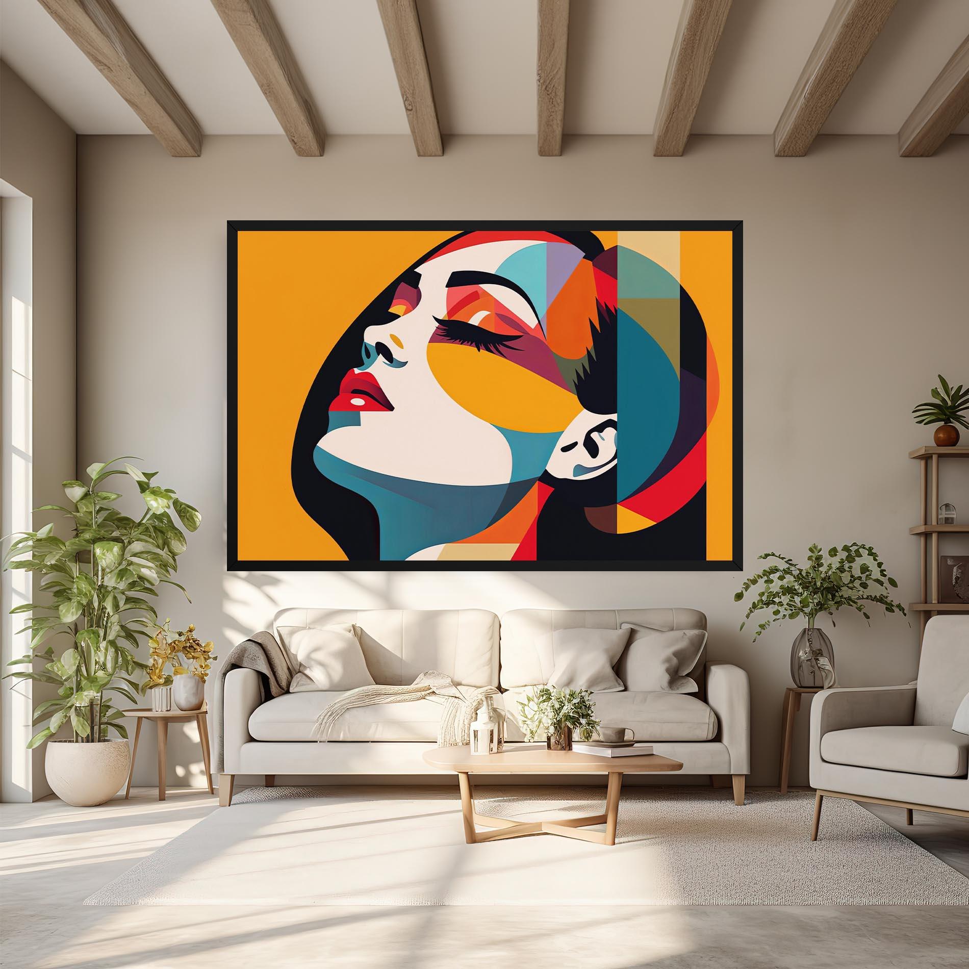 Tablou Canvas Dreamy Yellow Female mockup 6