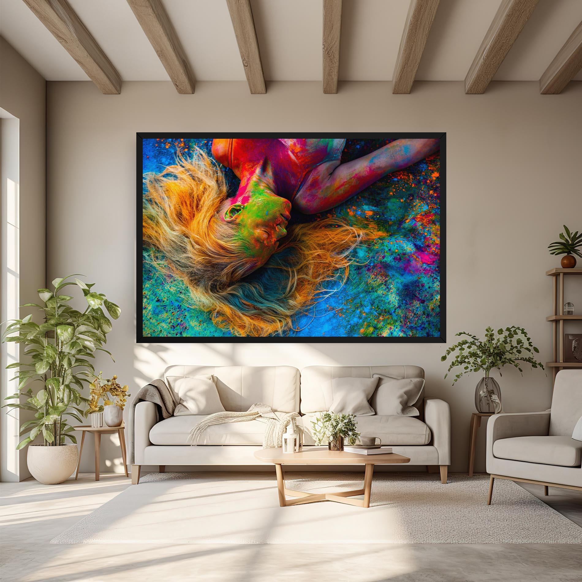 Tablou Canvas Powder Holi Woman mockup 6