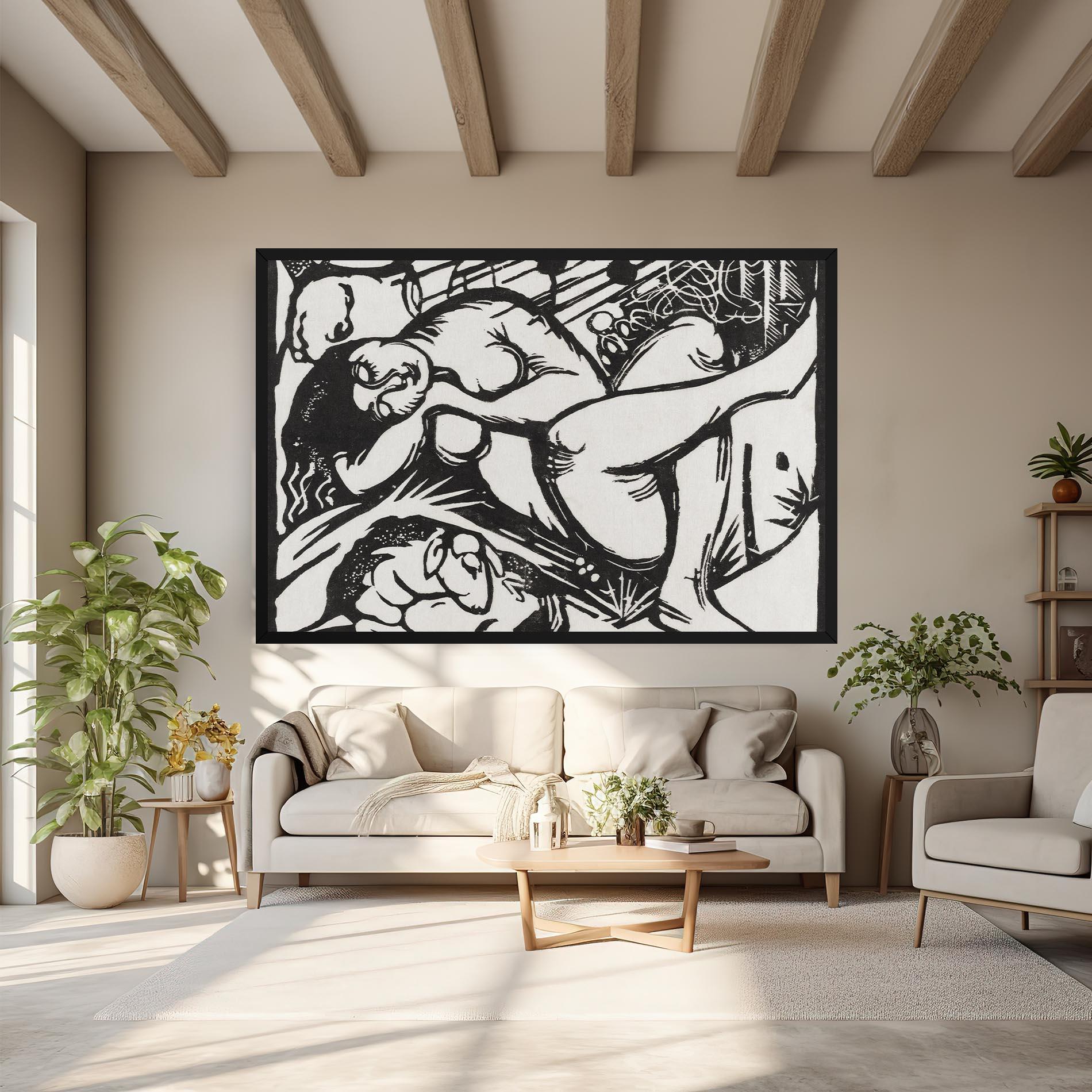 Tablou Canvas Woman Drawing mockup 6