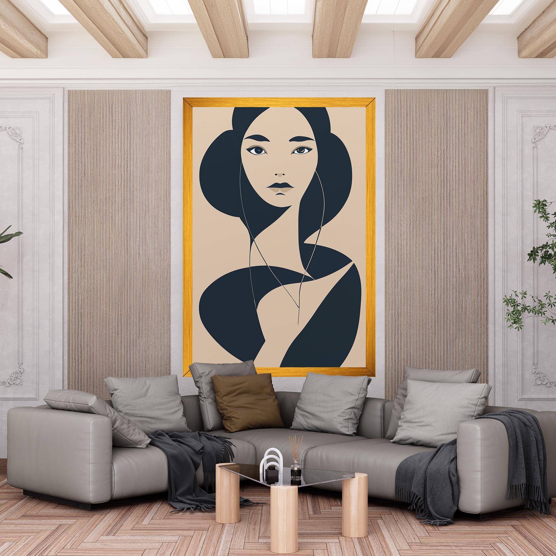 Tablou Canvas Cream Blue Woman mockup 6