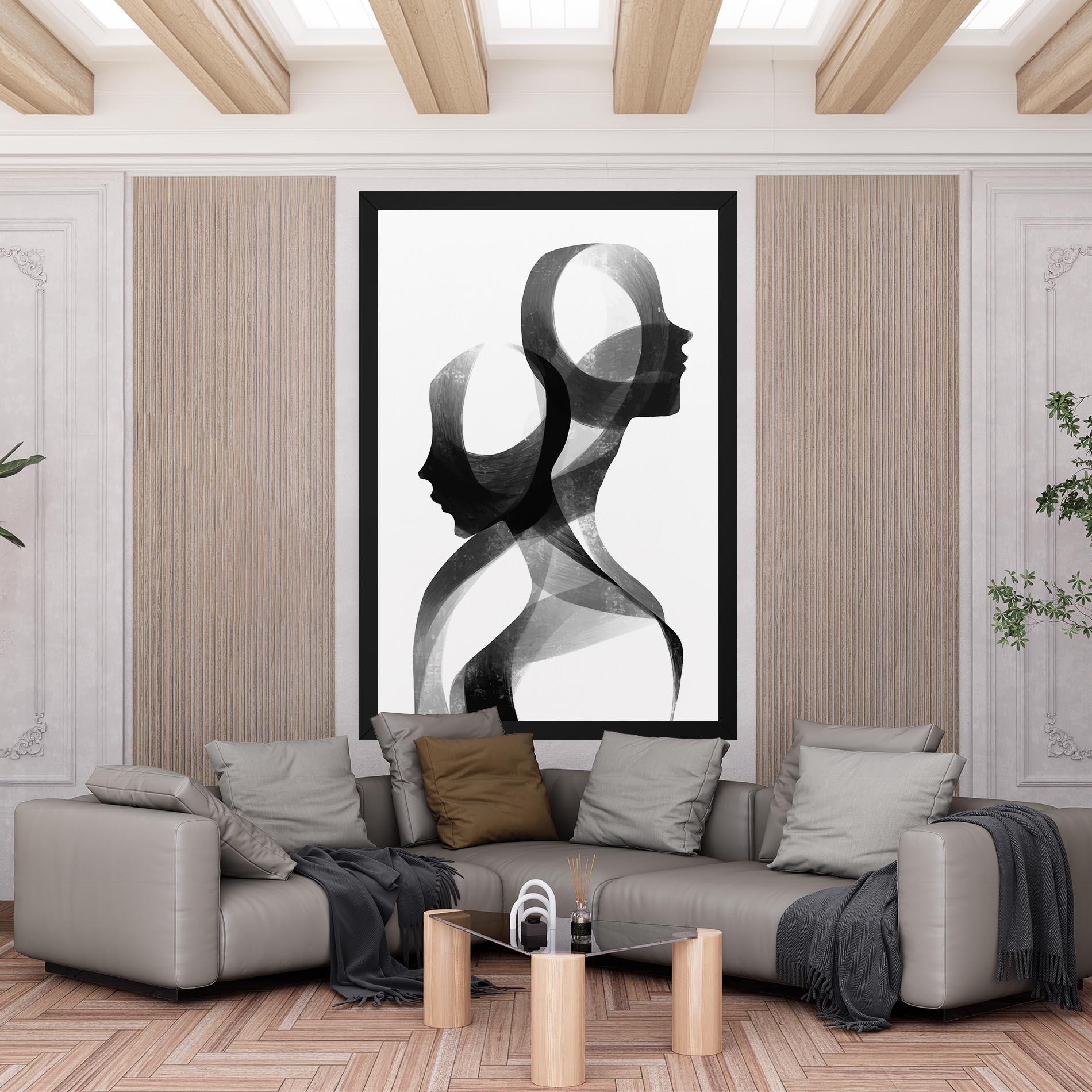 Tablou Canvas Abstract Grey Couple mockup 6