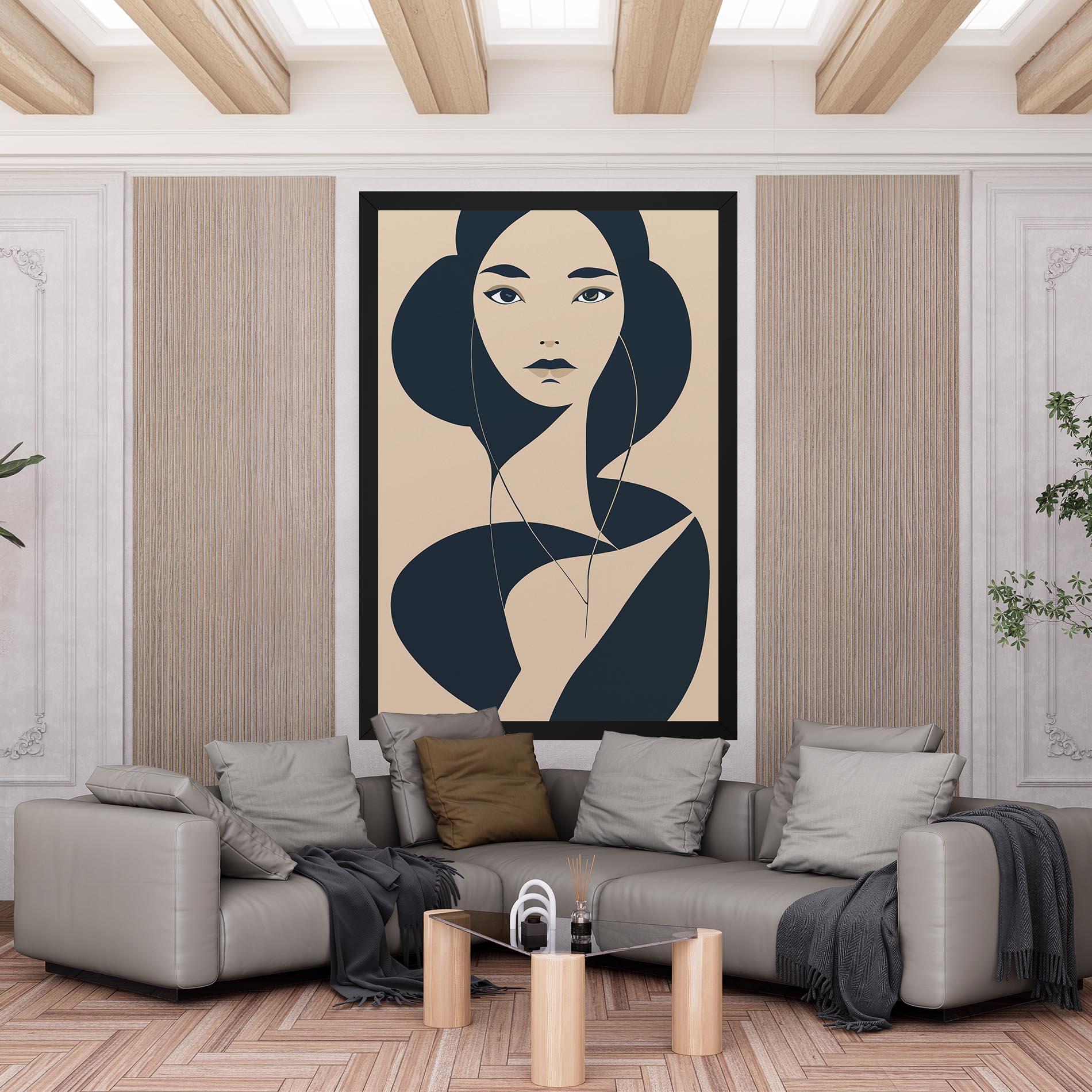 Tablou Canvas Cream Blue Woman mockup 6