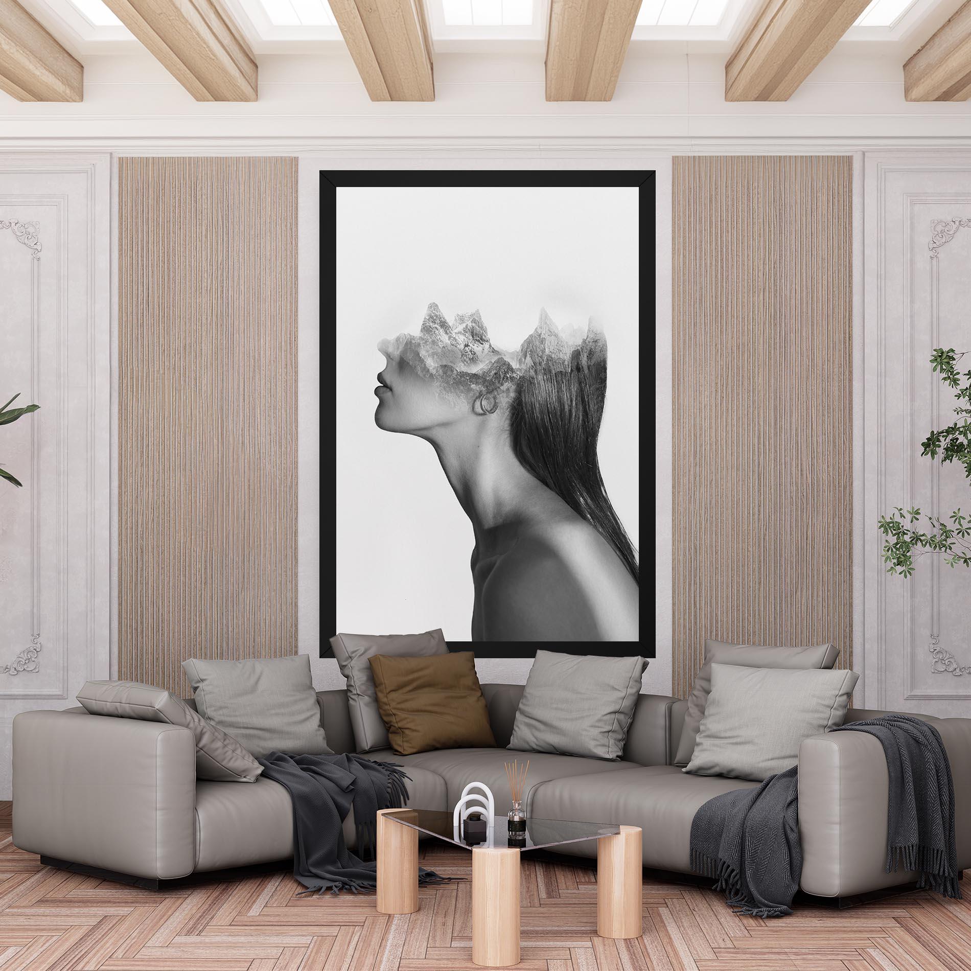 Tablou Canvas Woman Mountains View mockup 6