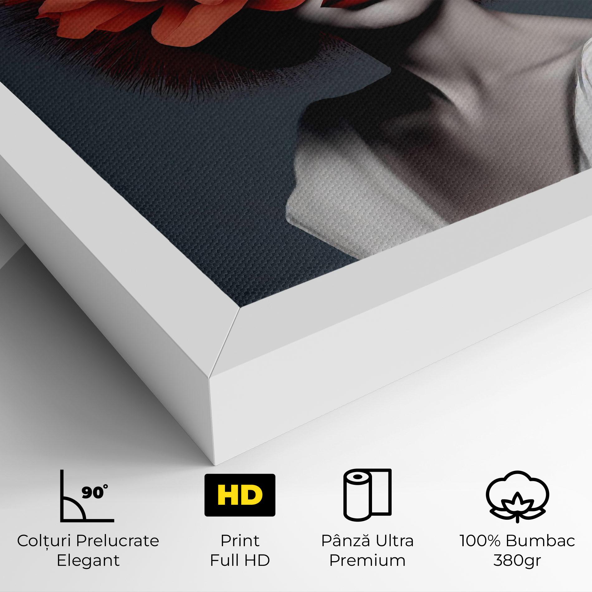 Tablou Canvas Red Flower Woman mockup 4