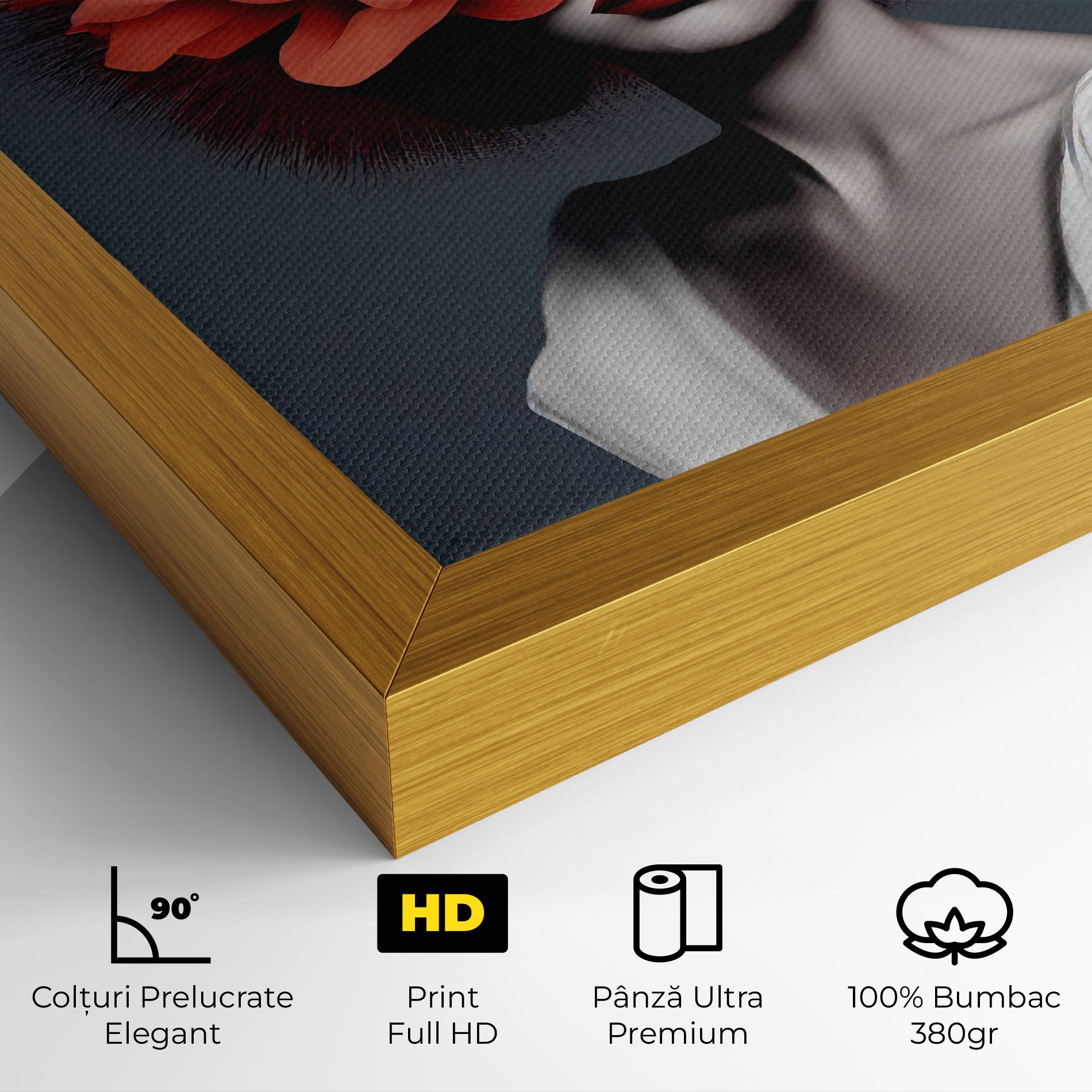 Tablou Canvas Red Flower Woman mockup 4