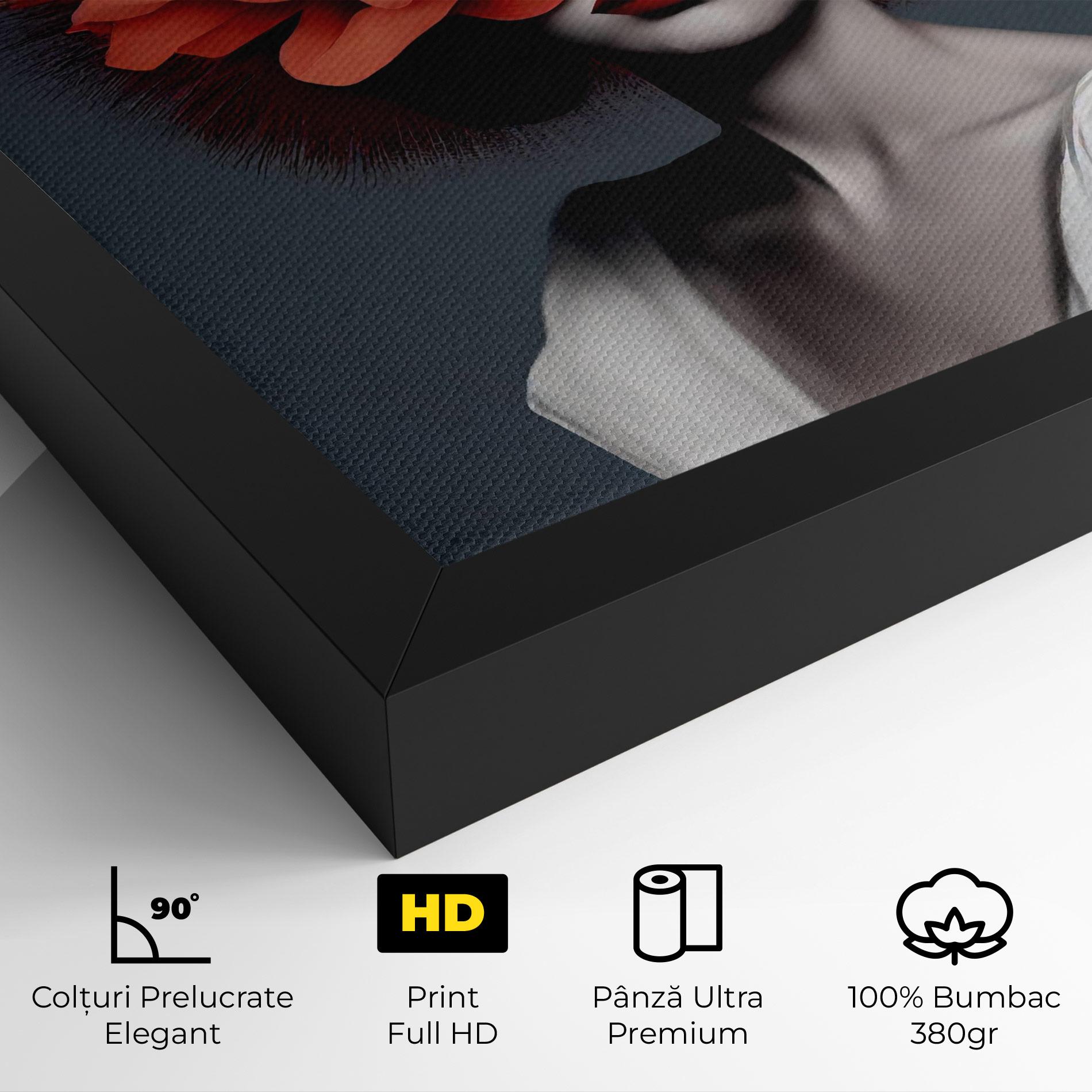 Tablou Canvas Red Flower Woman mockup 4