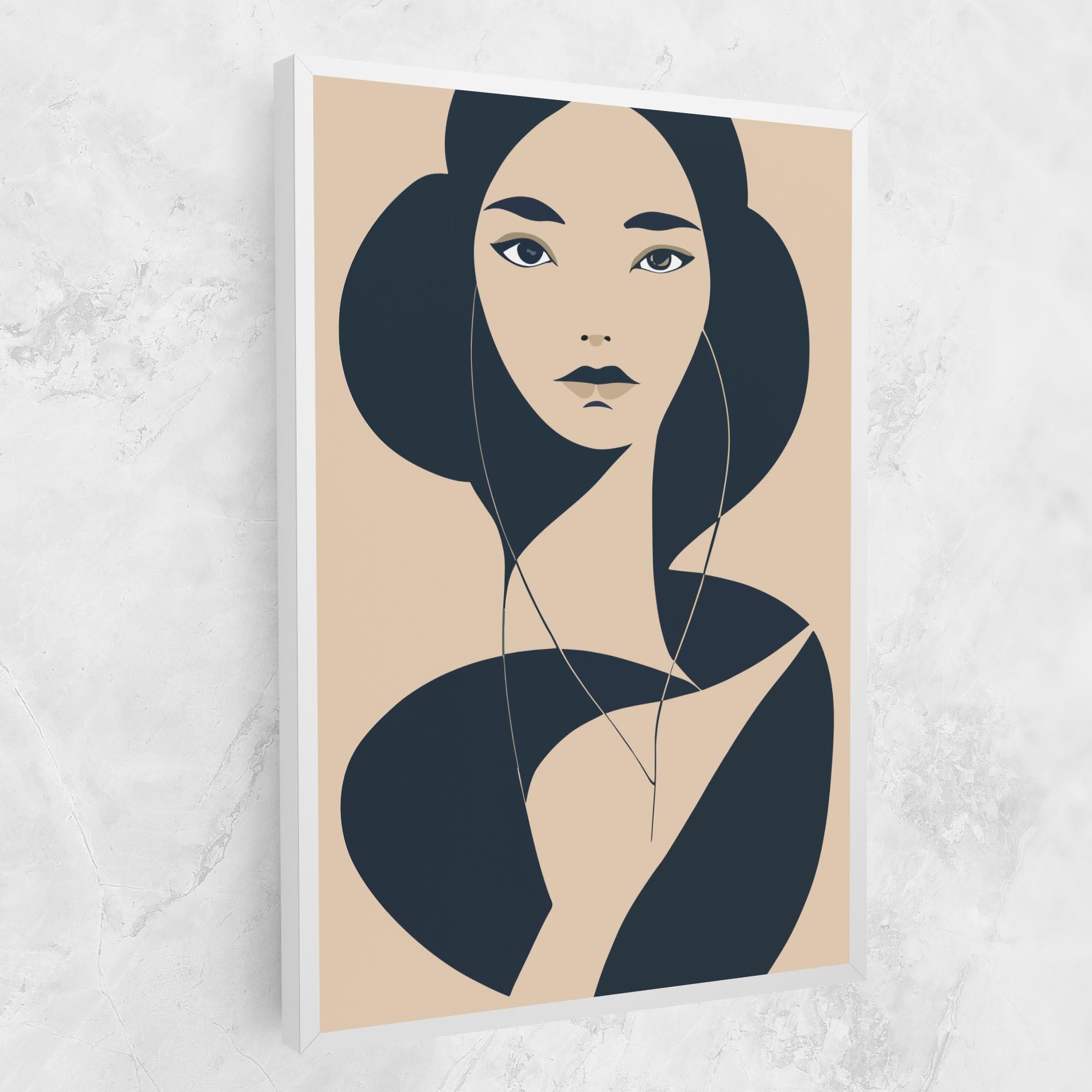 Tablou Canvas Cream Blue Woman mockup 1