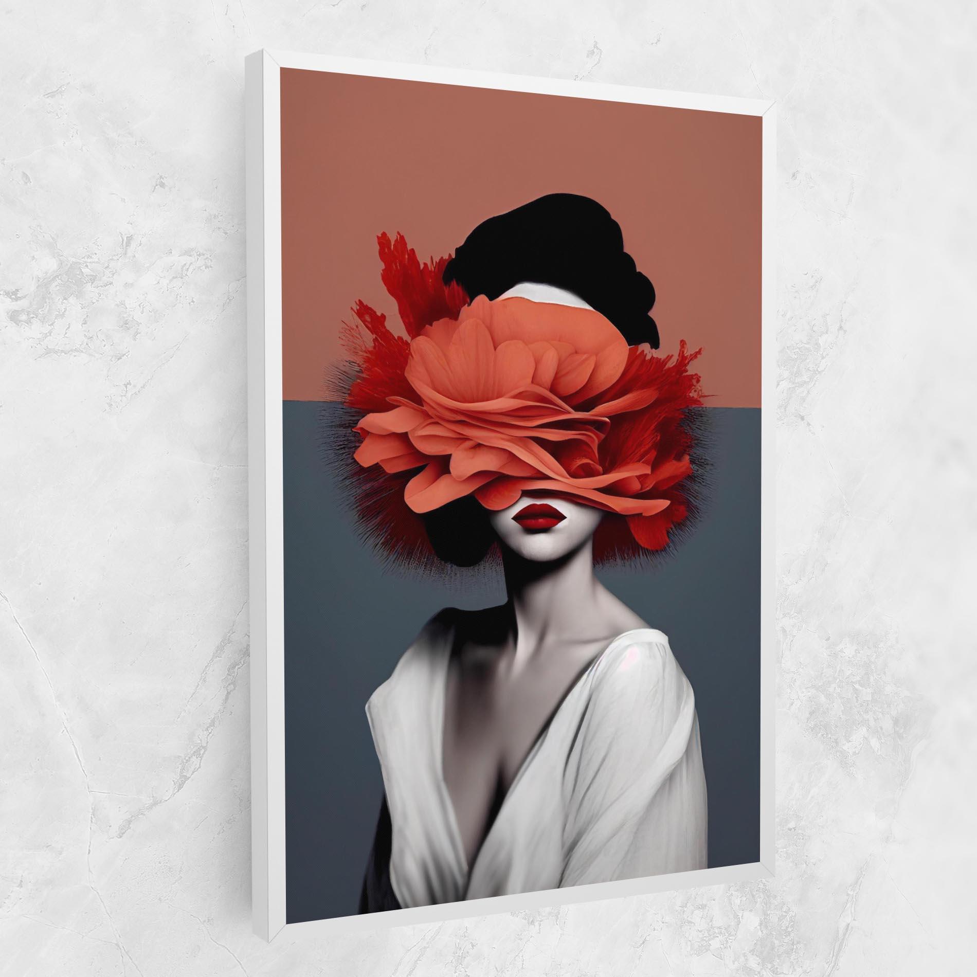 Tablou Canvas Red Flower Woman mockup 1