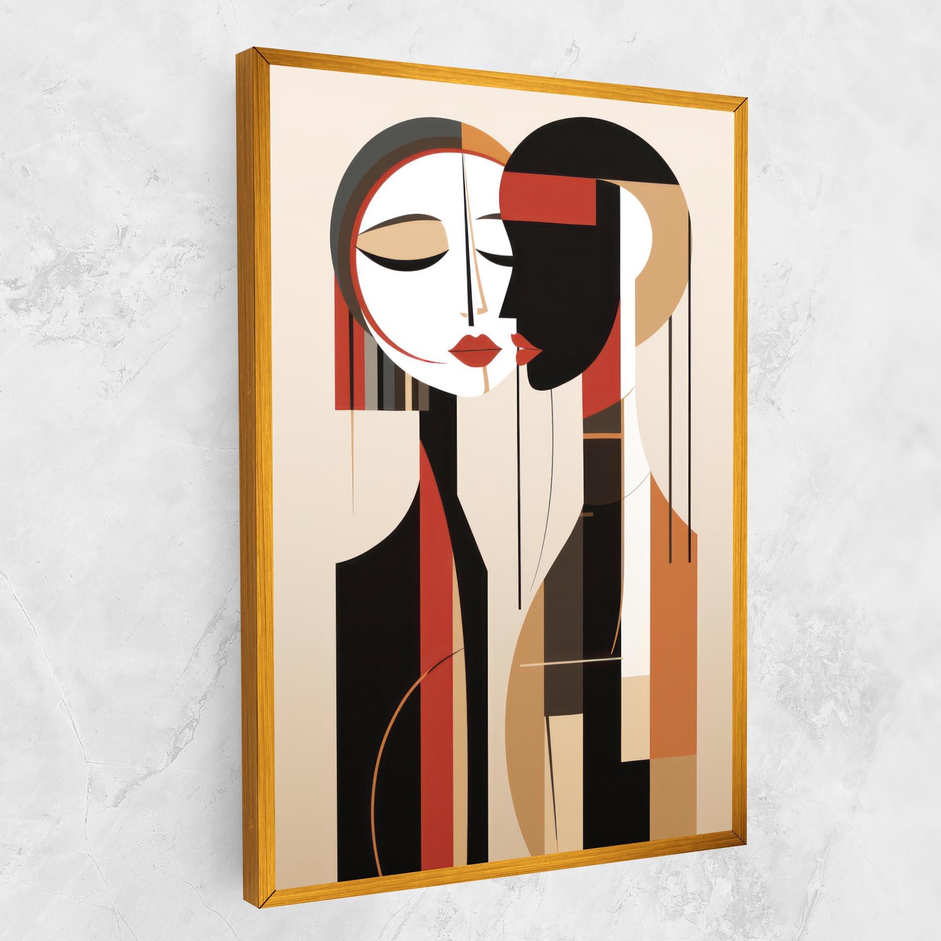 Tablou Canvas Abstract Couple Kissing mockup 1