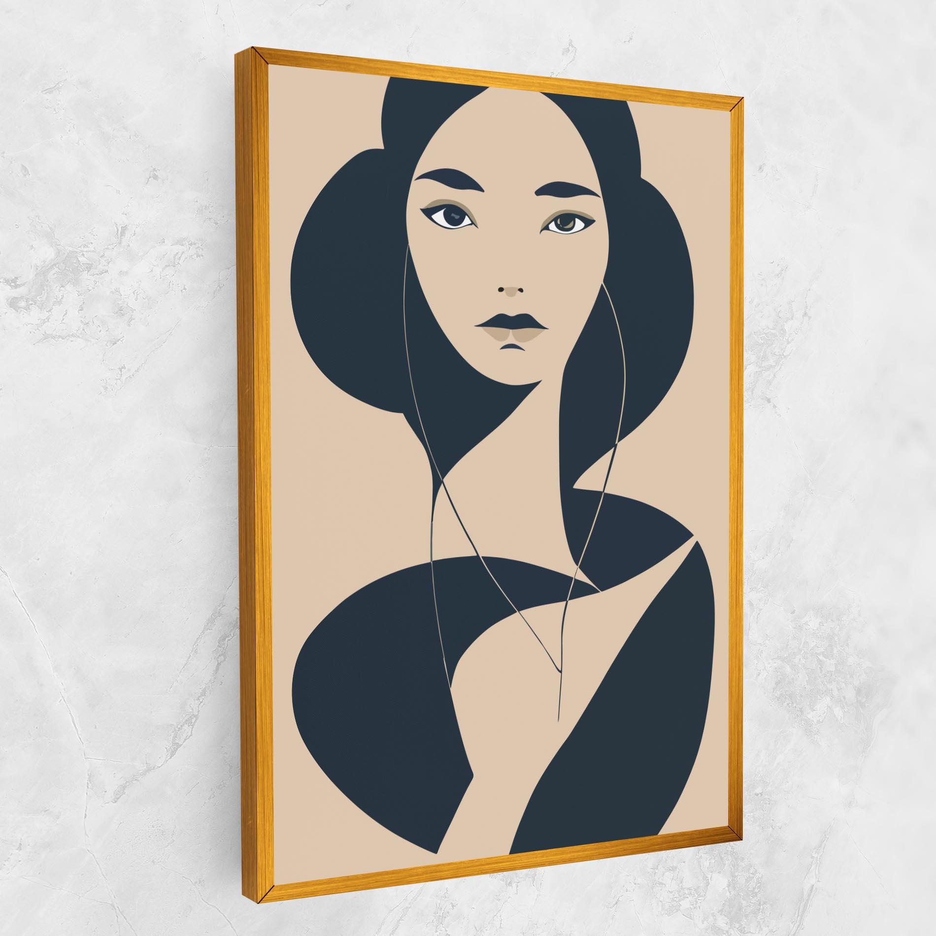 Tablou Canvas Cream Blue Woman mockup 1