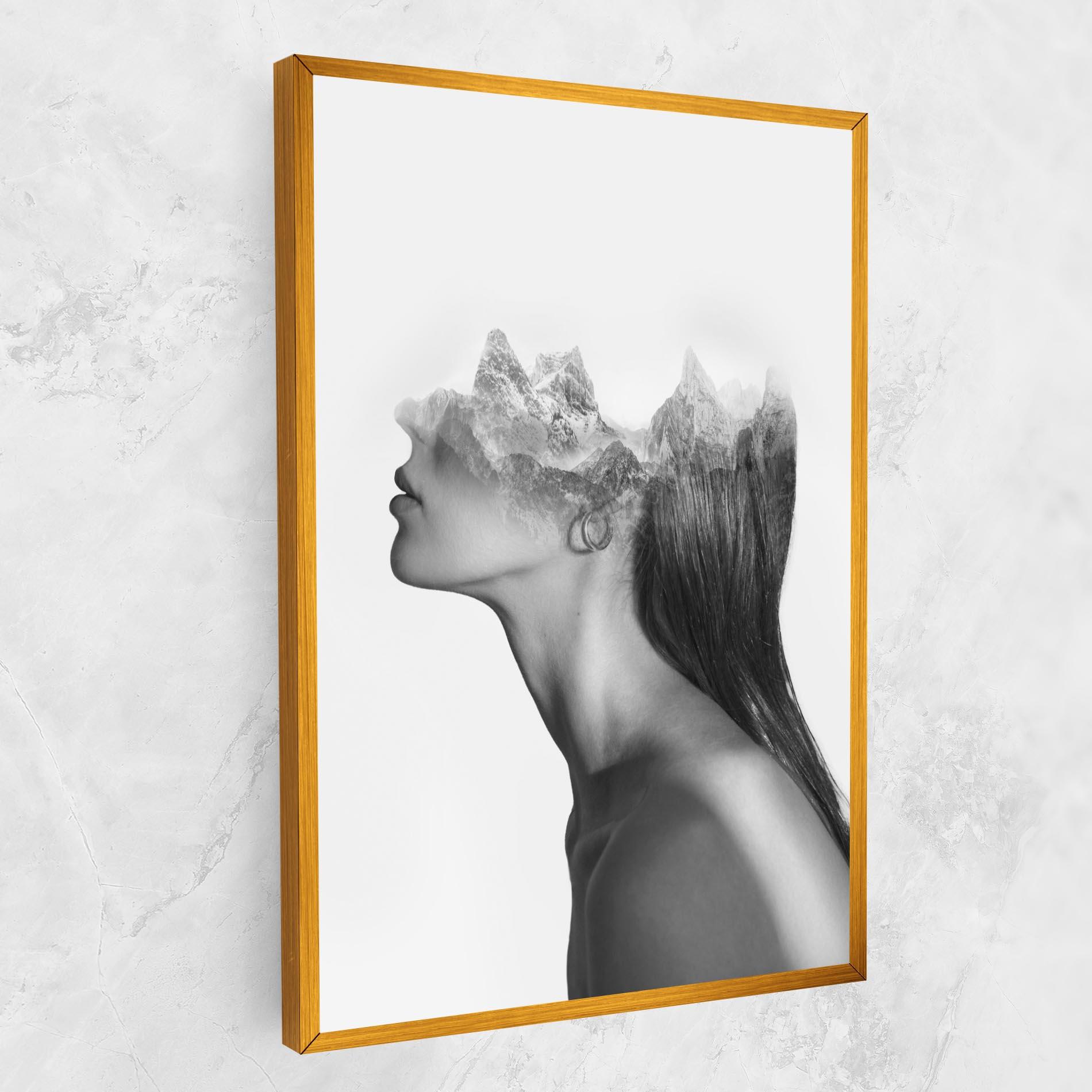 Tablou Canvas Woman Mountains View mockup 1