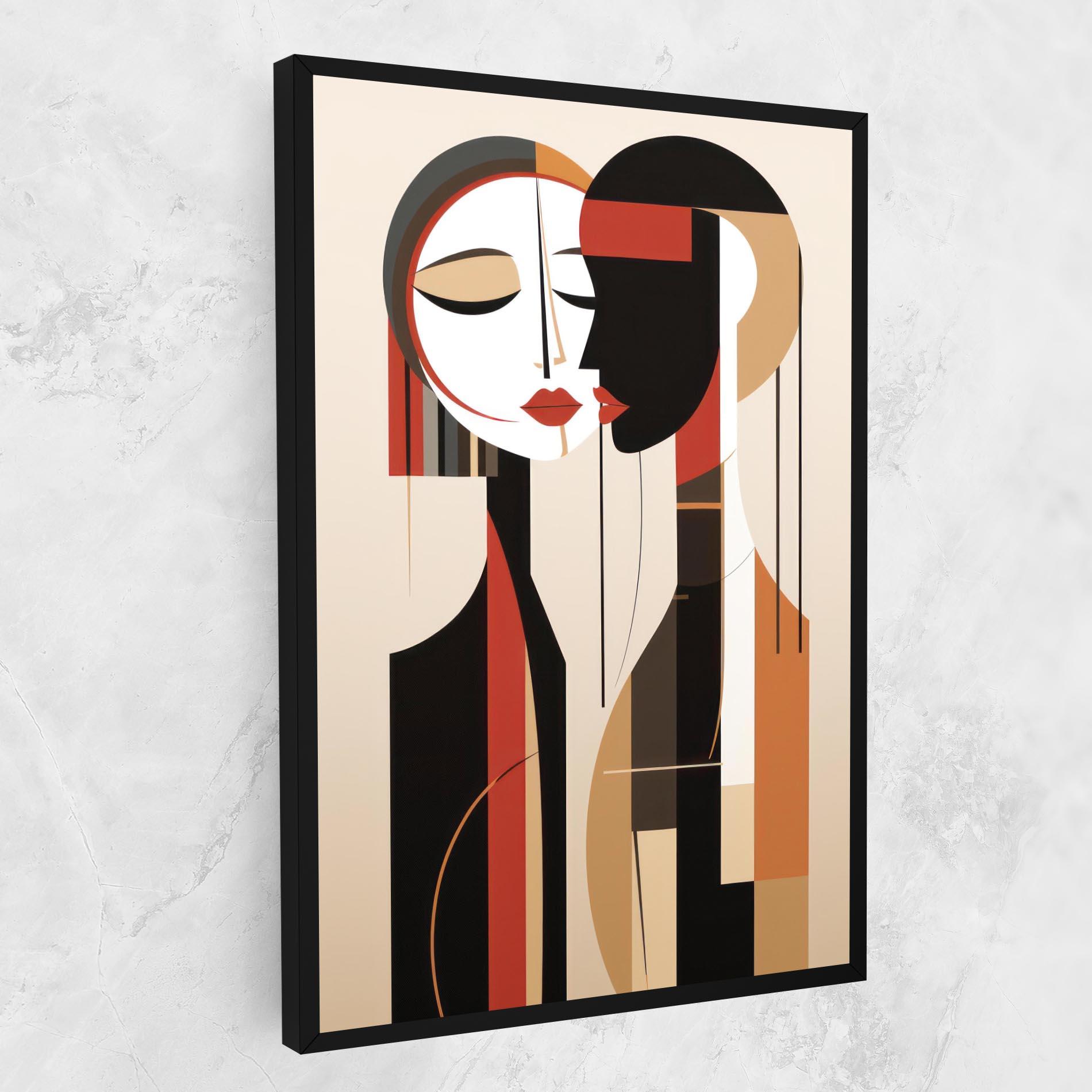 Tablou Canvas Abstract Couple Kissing mockup 1