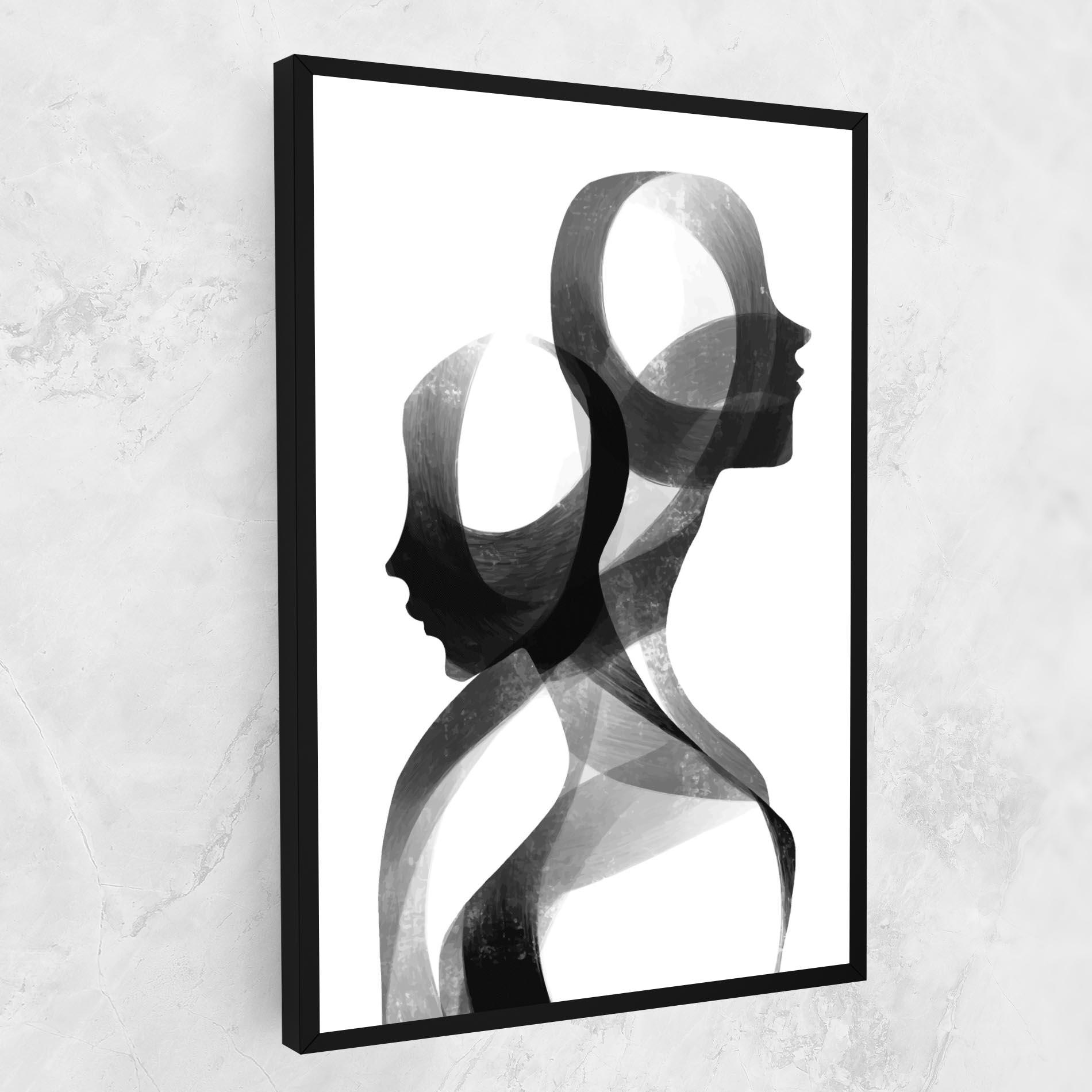 Tablou Canvas Abstract Grey Couple mockup 1