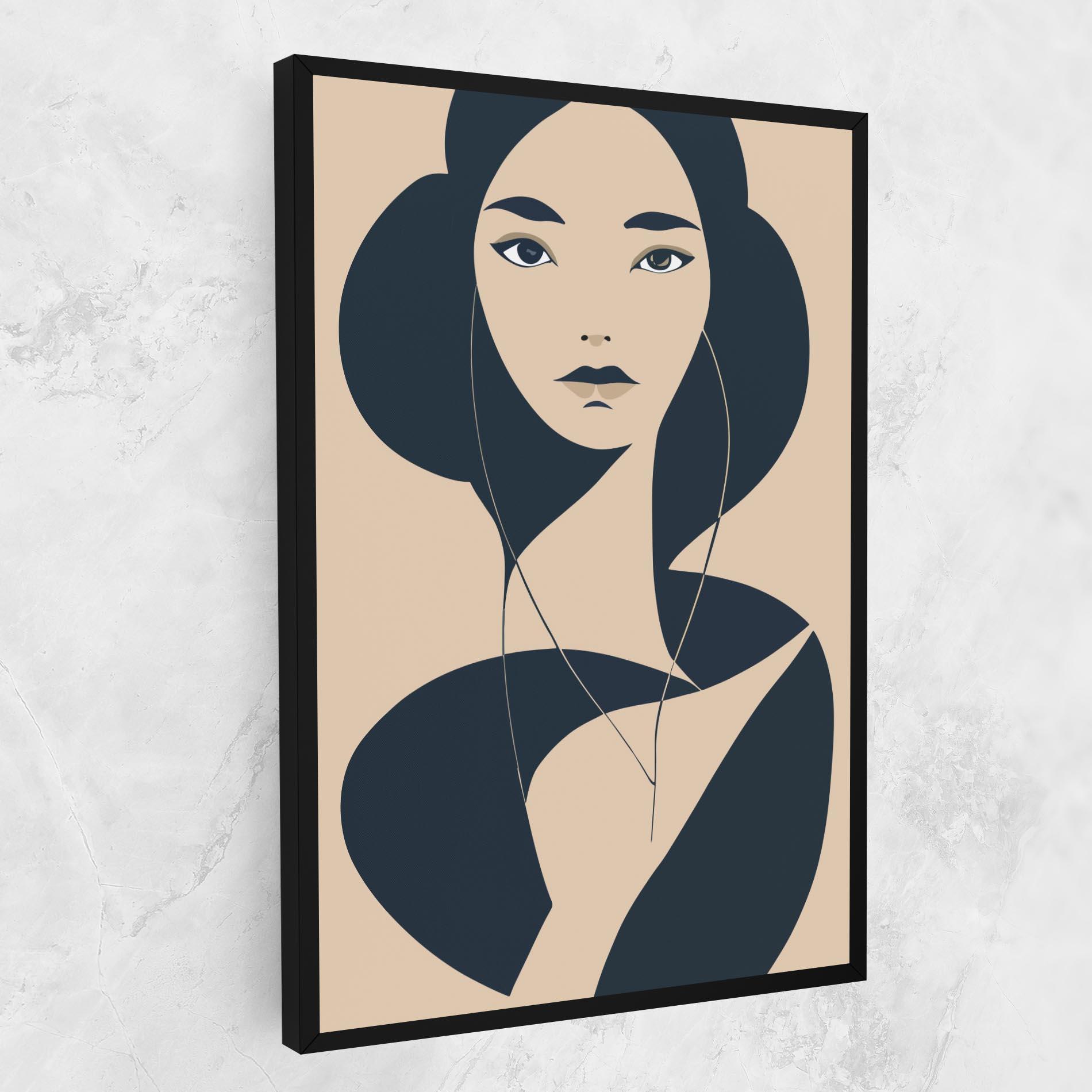 Tablou Canvas Cream Blue Woman mockup 1