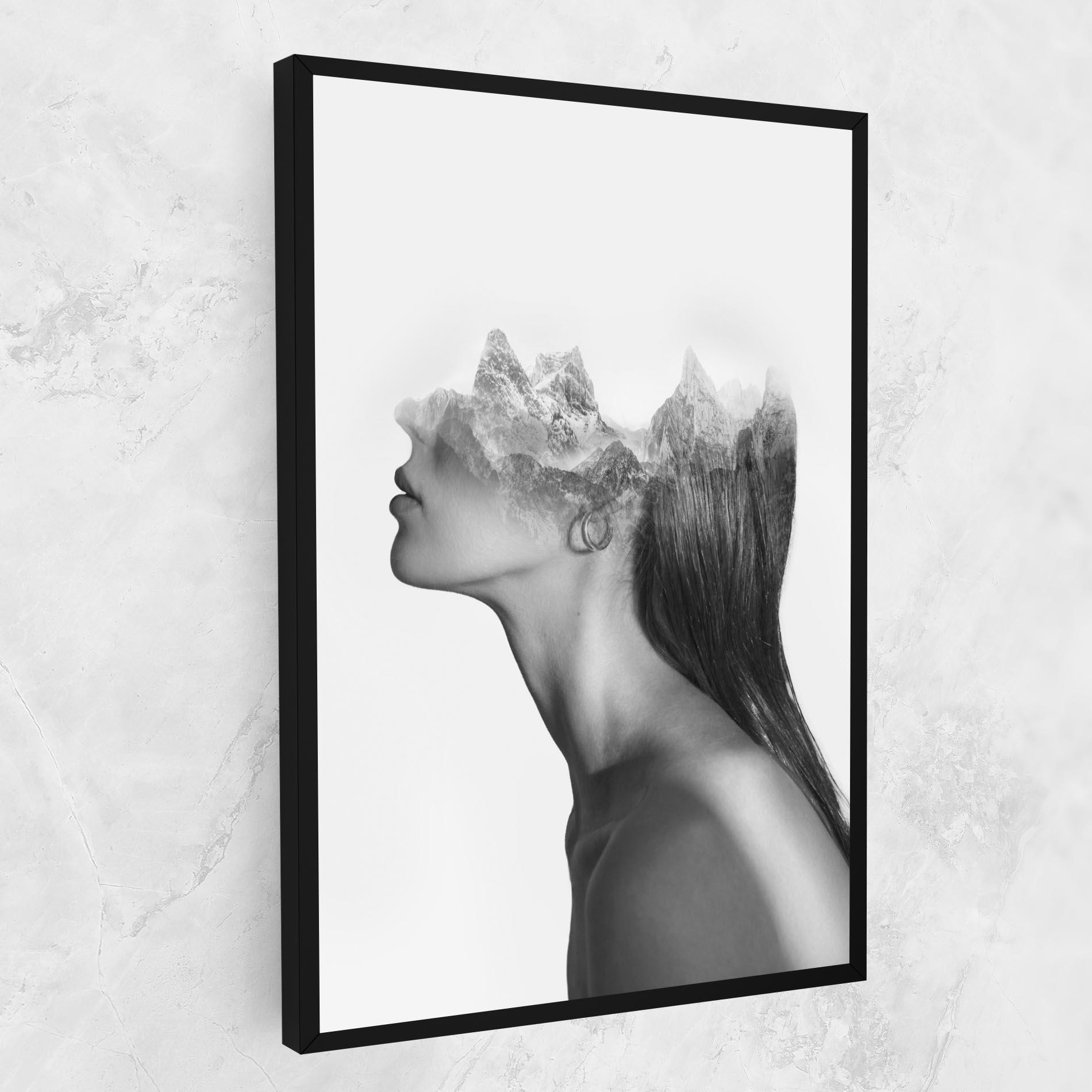 Tablou Canvas Woman Mountains View mockup 1