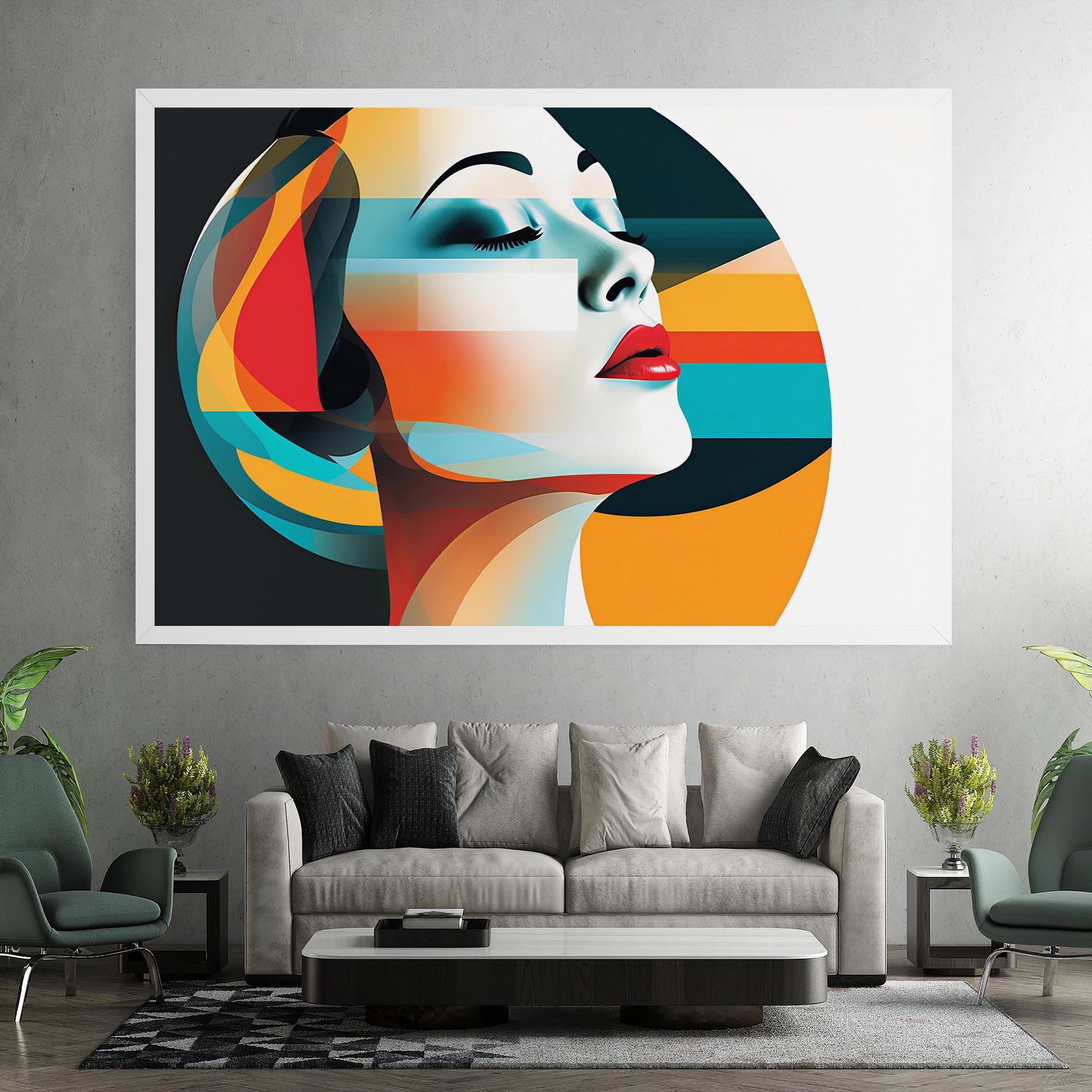 Tablou Canvas Blue Abstract Makeup mockup 7