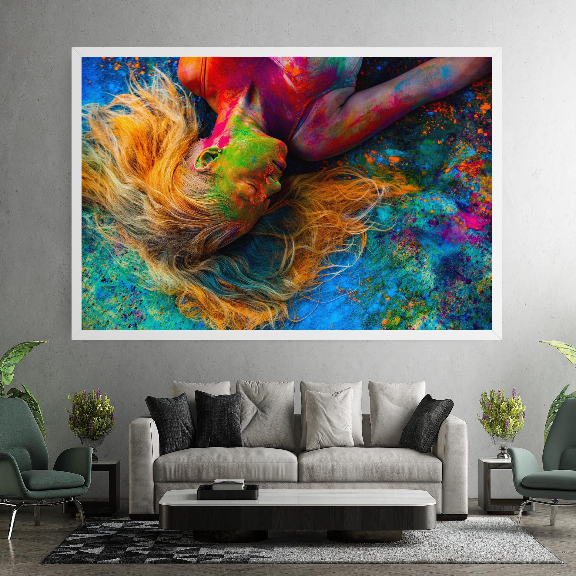 Tablou Canvas Powder Holi Woman mockup 7