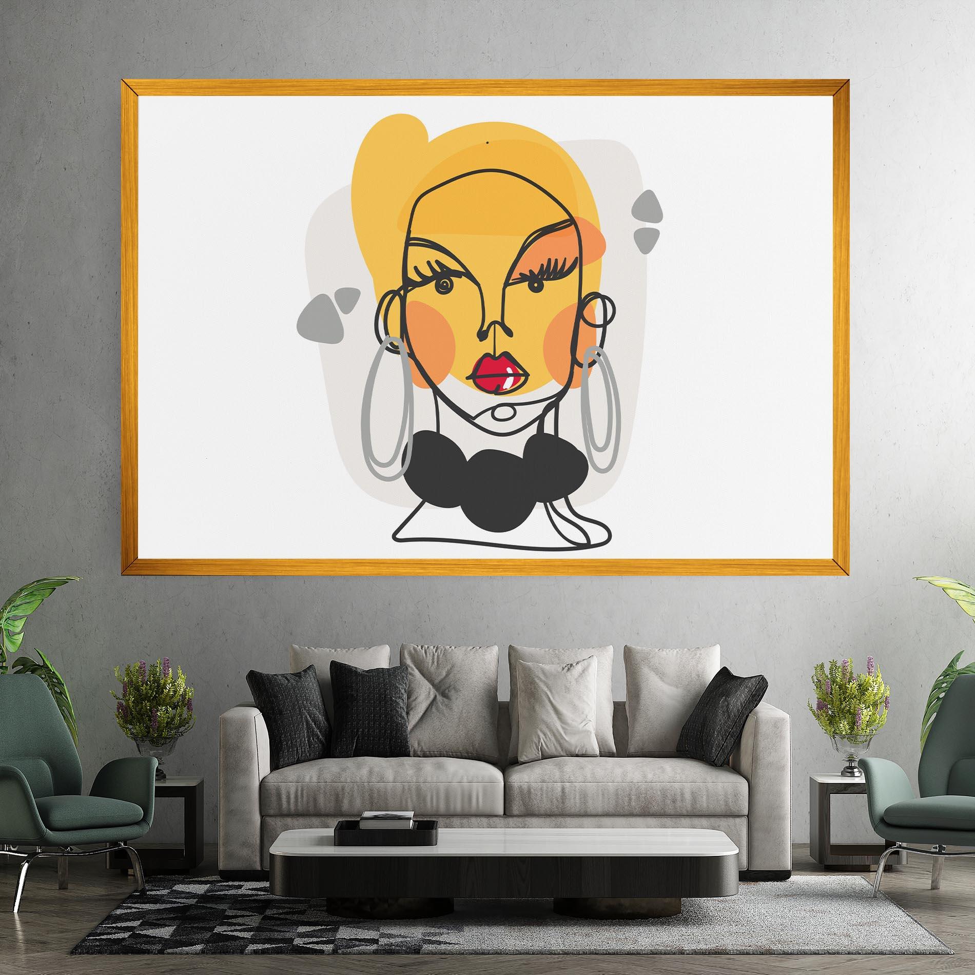 Tablou Canvas Abstract Blonde Face mockup 7