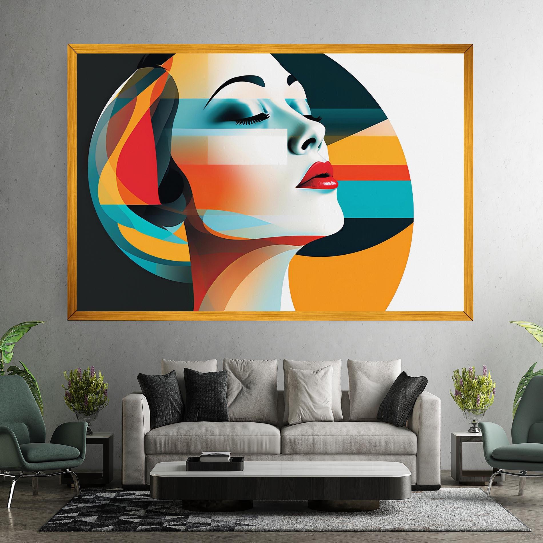 Tablou Canvas Blue Abstract Makeup mockup 7