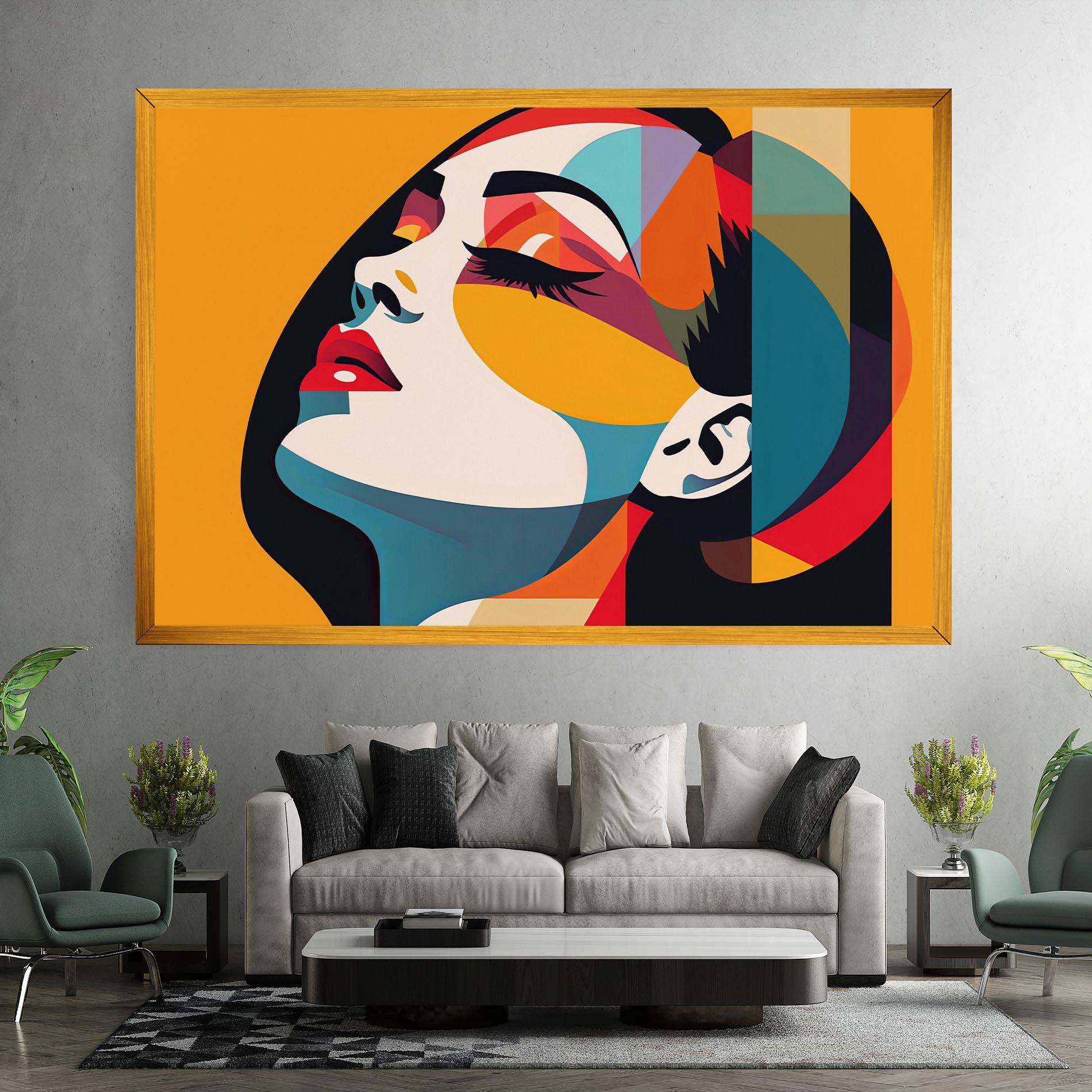 Tablou Canvas Dreamy Yellow Female mockup 7