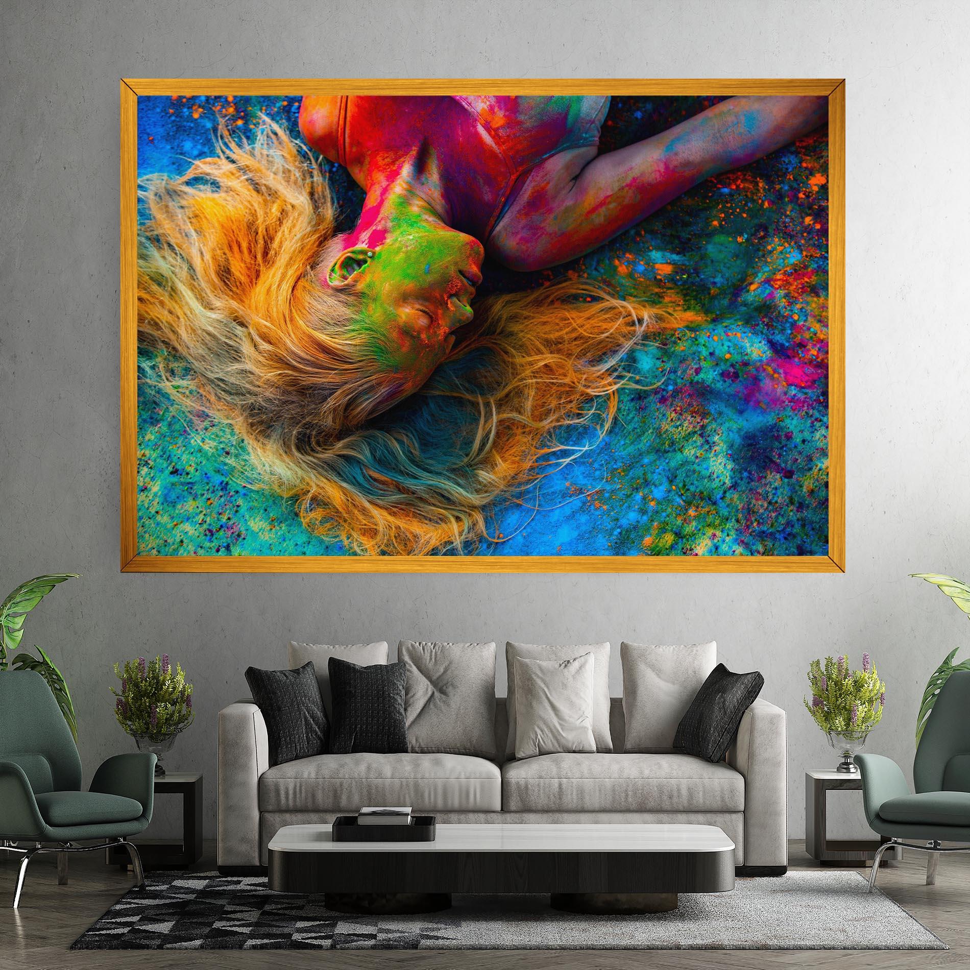 Tablou Canvas Powder Holi Woman mockup 7