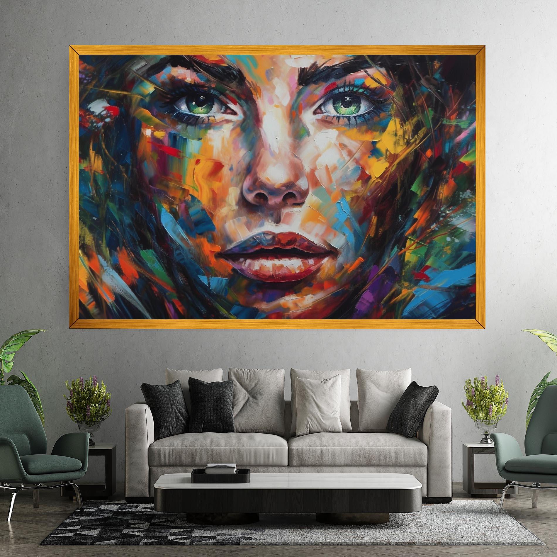 Tablou Canvas Vibrant Color Woman Paint mockup 7